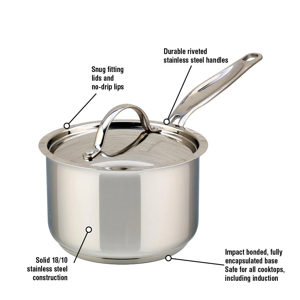 Meyer Confederation Stainless Steel 1.5L Saucepan with cover, Made in Canada - Image 2