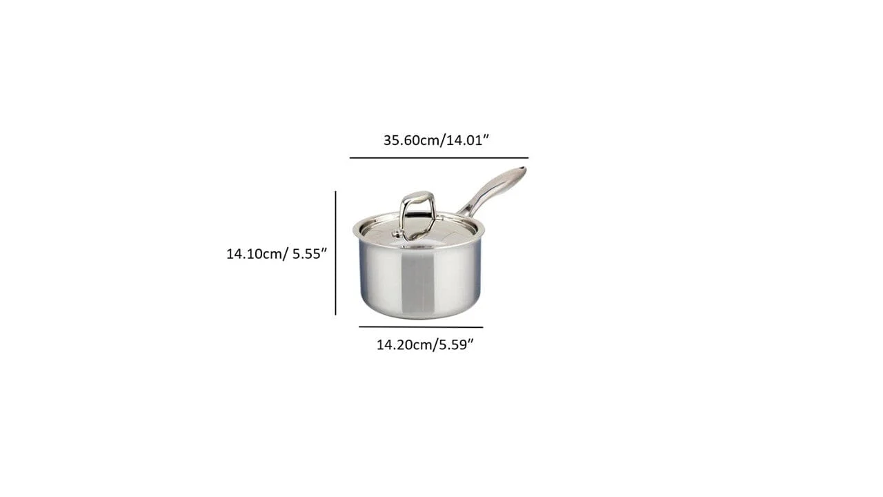 Meyer SuperSteel Tri-Ply Clad Stainless Steel 1.5L Saucepan with cover, Made in Canada - Image 5
