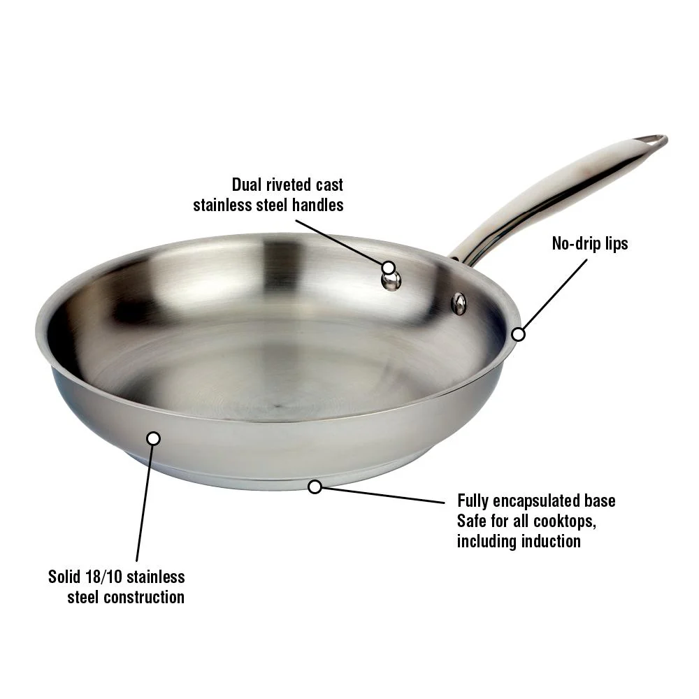 Meyer Accolade Stainless Steel 24cm/9.5" Frying Pan, Skillet, Made in Canada - Image 2