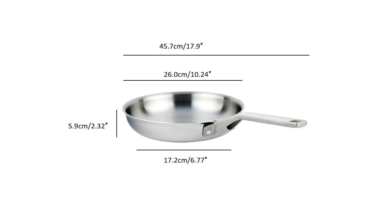 24cm Meyer ProClad 5-Ply Aluminum Core Stainless Steel Frying Pan, Made in Canada - Image 4