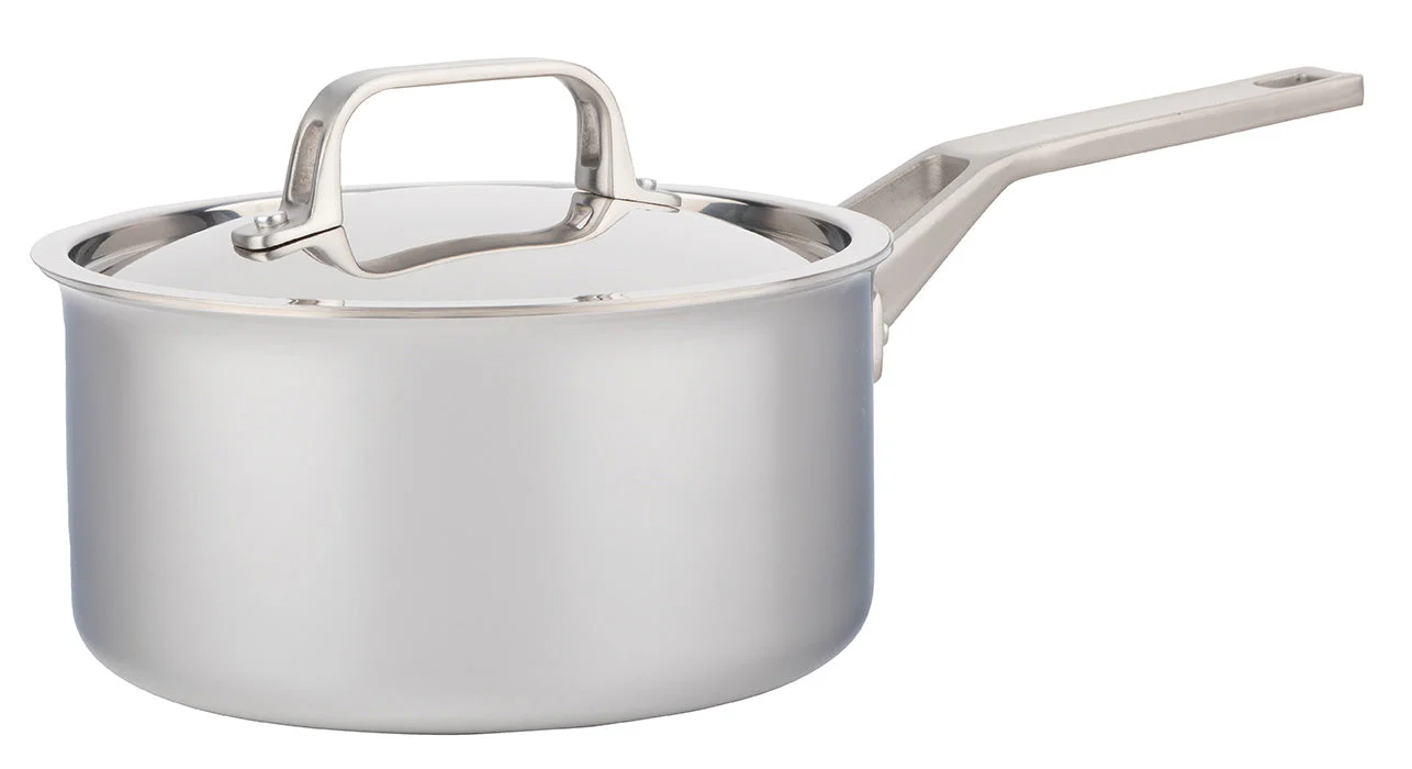 2L Meyer ProClad 5-Ply Aluminum Core Stainless Steel Saucepan with Cover, Made in Canada
