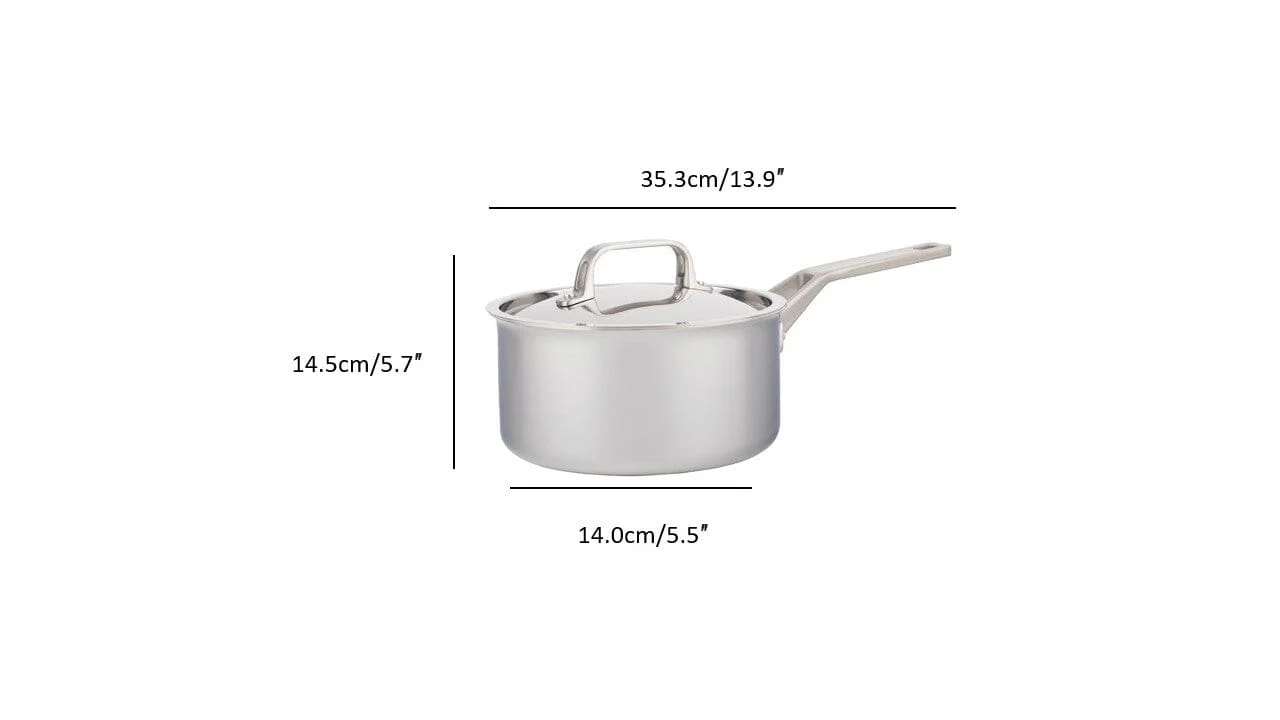 2L Meyer ProClad 5-Ply Aluminum Core Stainless Steel Saucepan with Cover, Made in Canada - Image 5