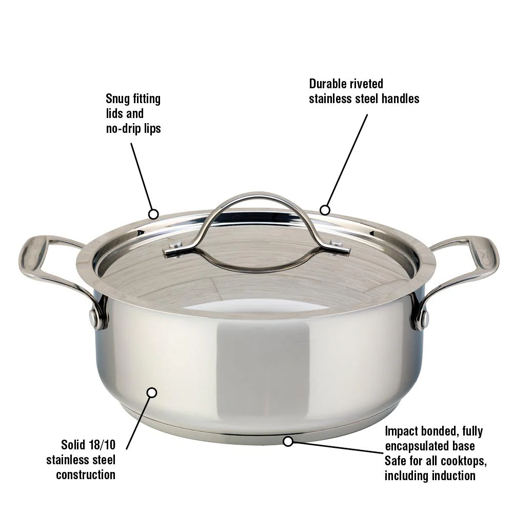 Meyer Confederation Stainless Steel 3L Casserole with cover, Made in Canada - Image 2