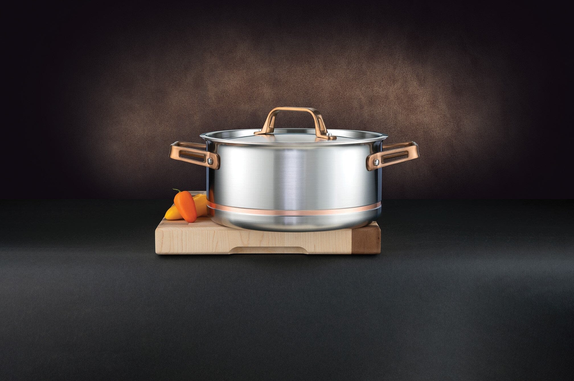 5L Meyer CopperClad 5-Ply Copper Core Stainless Steel Dutch Oven with lid, Made in Canada - Image 3