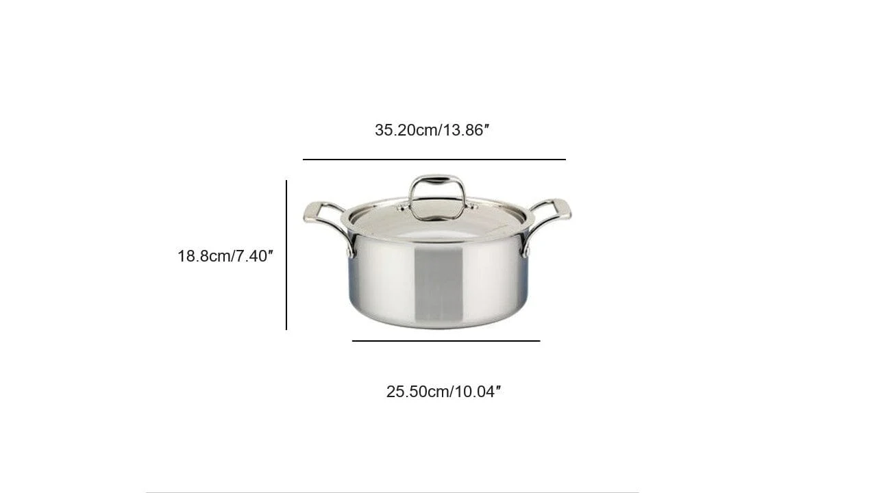 Meyer SuperSteel Tri-Ply Clad Stainless Steel 5L Dutch Oven with cover, Made in Canada - Image 8