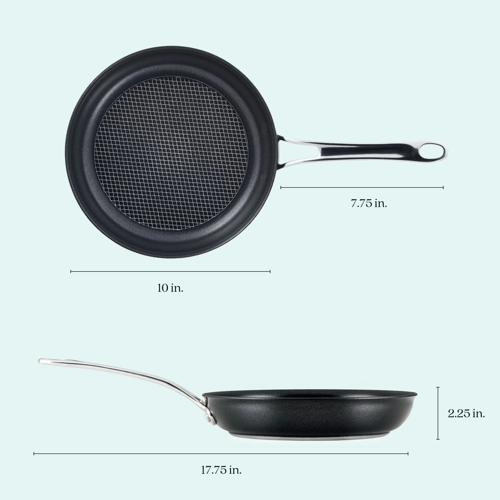 Anolon X SearTech Aluminum Nonstick Frying Pan 9.5-Inch, Super Dark Gray - Image 2