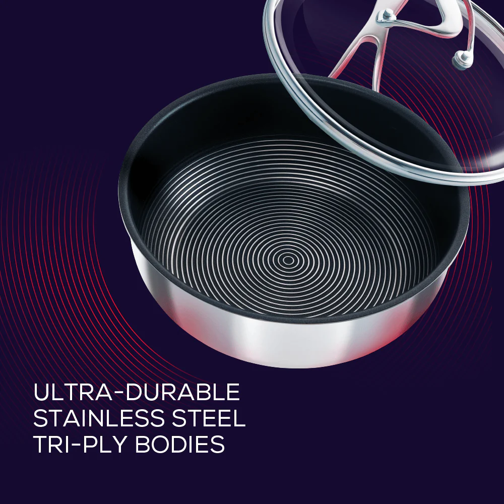 Circulon Clad Stainless Steel Chef Pan and Utensil Set with Hybrid SteelShield™ and Nonstick Technology, 3-Piece, Silver - Image 7