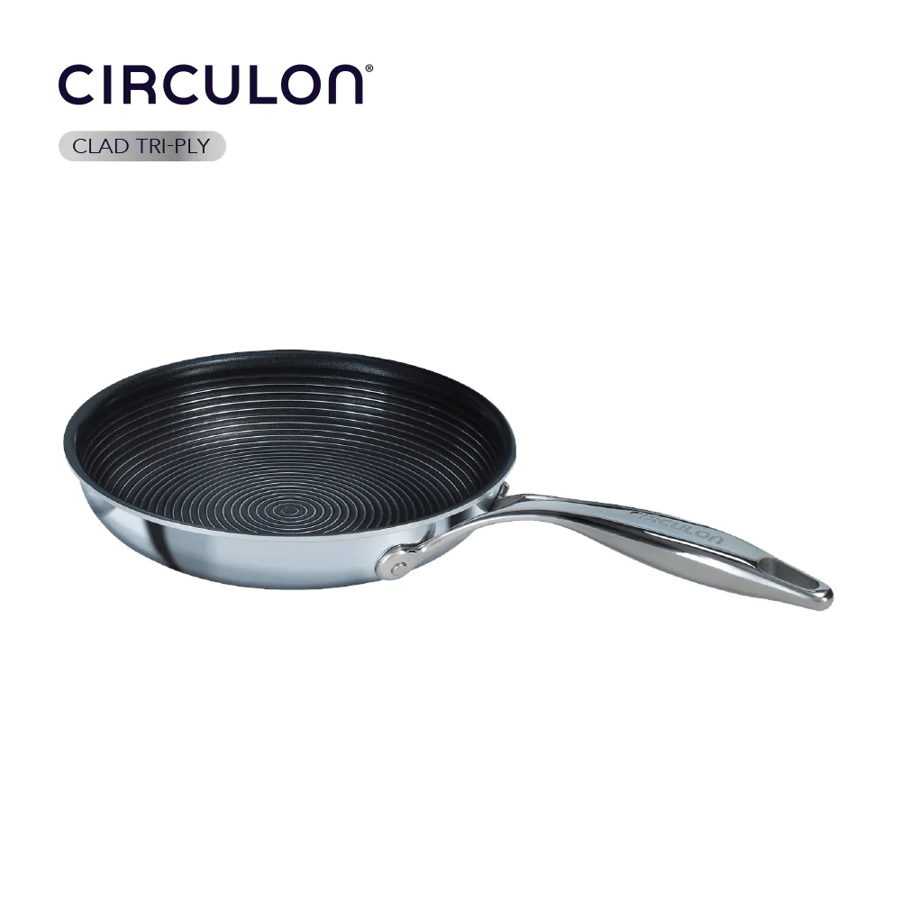 Circulon Clad Stainless Steel Frying Pan with Hybrid SteelShield and Nonstick Technology, 10-Inch, Silver - Image 2