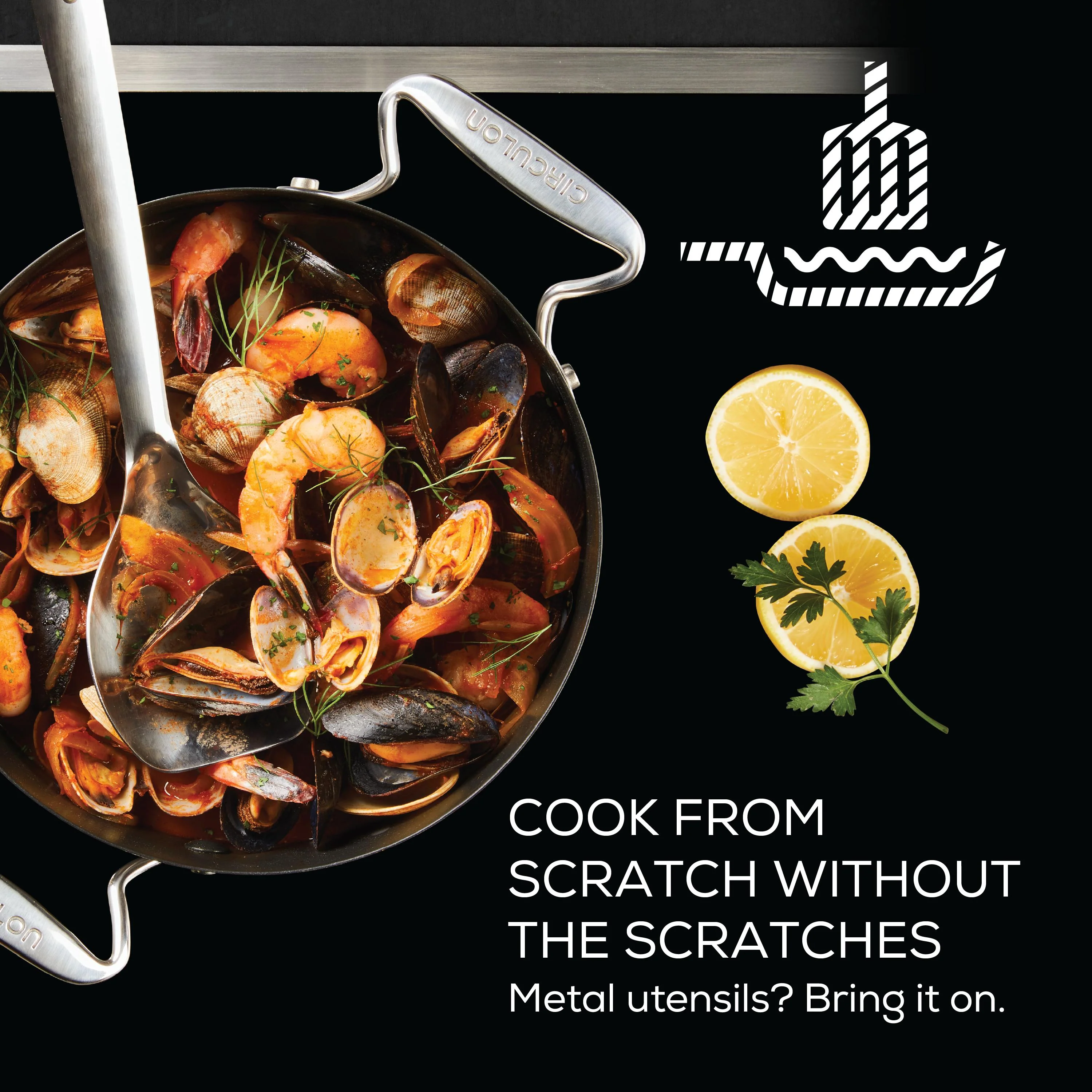 Circulon SteelShield S-Series Stainless Steel Nonstick Saucepan with Lid, 4-Quart, Silver - Image 4