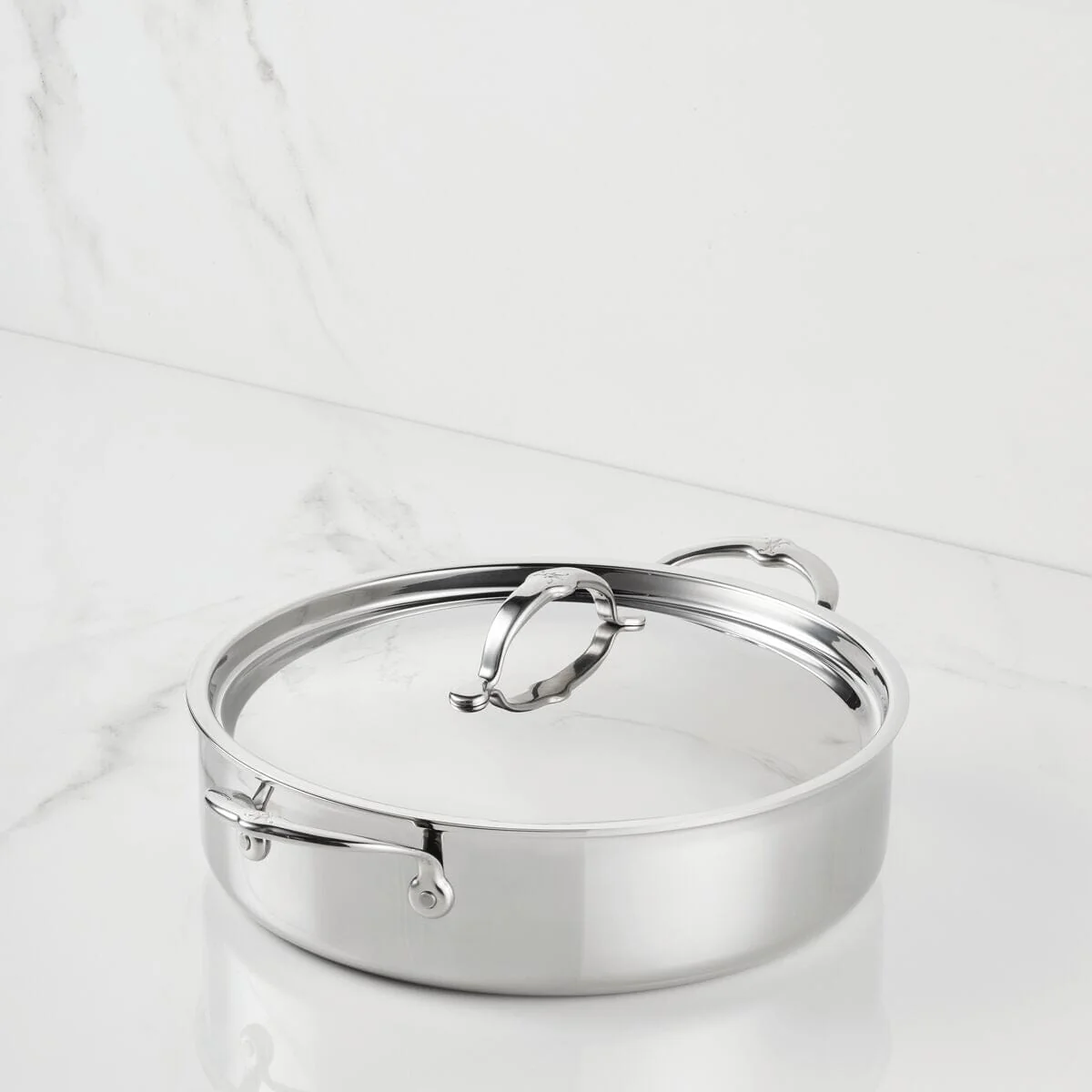 Hestan ProBond® Luxe 6-Quart Polished Professional Clad Stainless Steel Rondeau with Lid