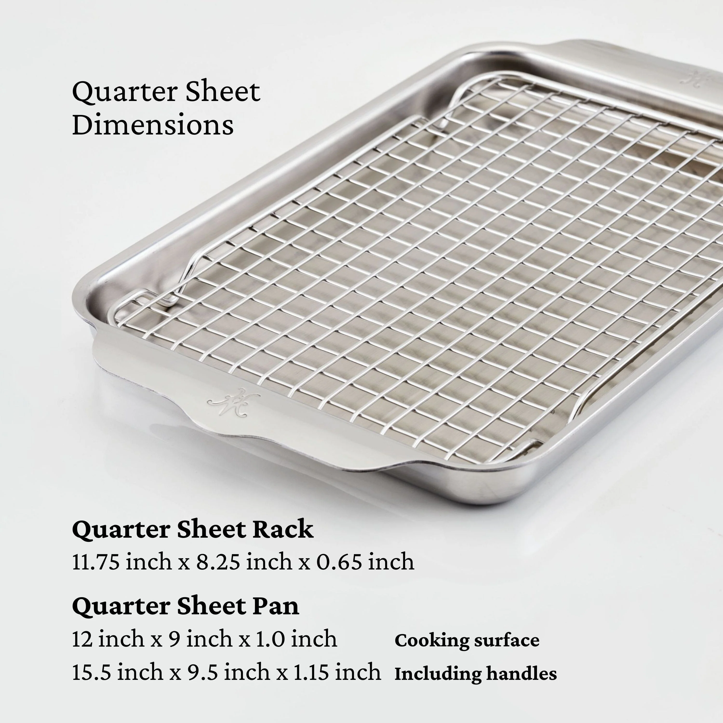 Hestan Provisions OvenBond Tri-ply Stainless Steel Quarter Sheet Pan with Rack, 9-Inch x 12.5-Inch, Stainless Steel - Image 3