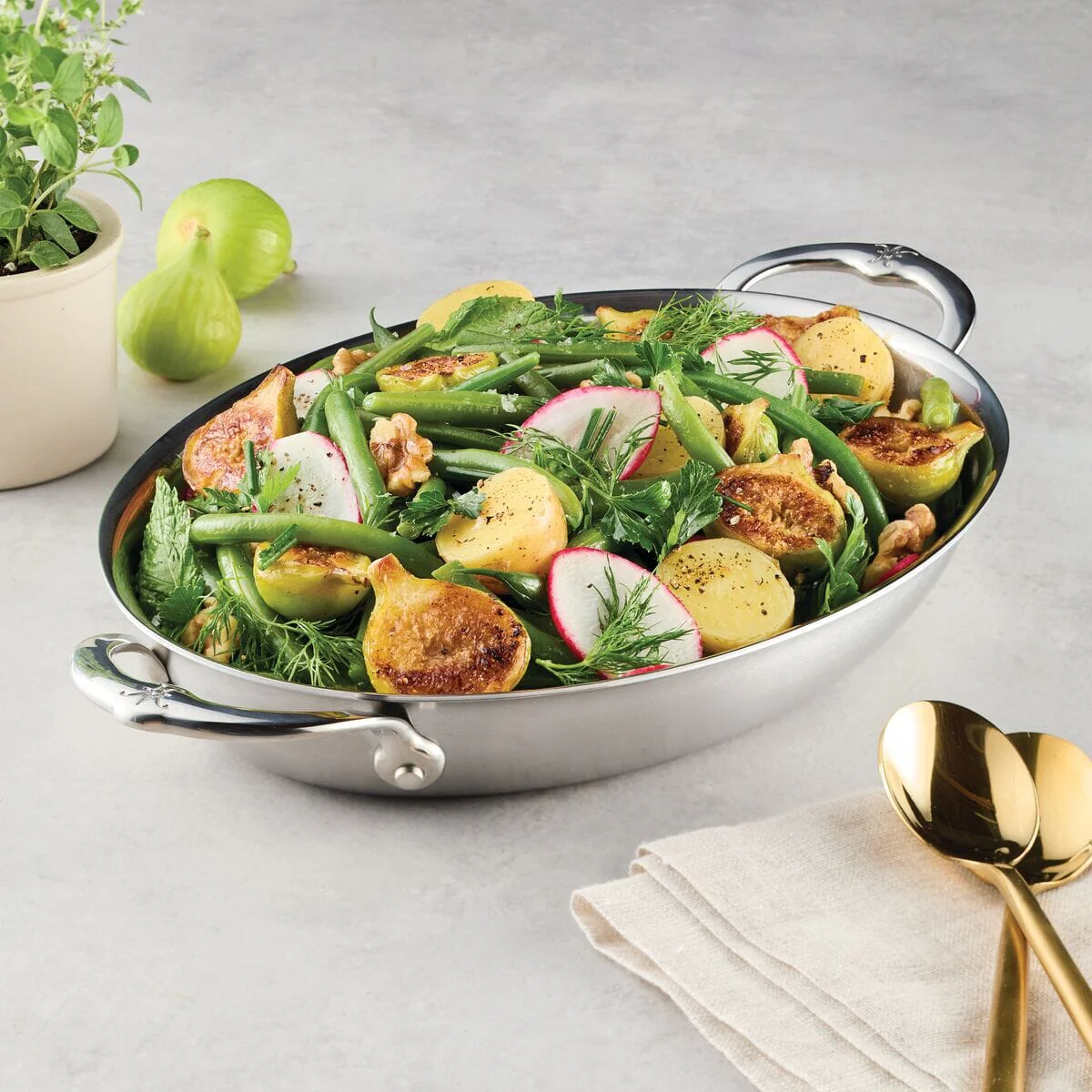 Hestan Provisions Stainless Steel Oval Au Gratin Dish 30cm - Image 2