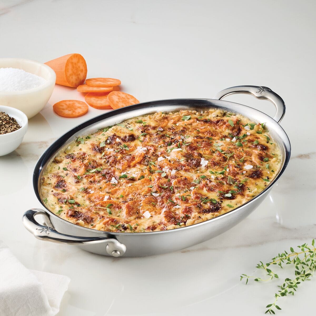 Hestan Provisions Stainless Steel Oval Au Gratin Dish 30cm - Image 4