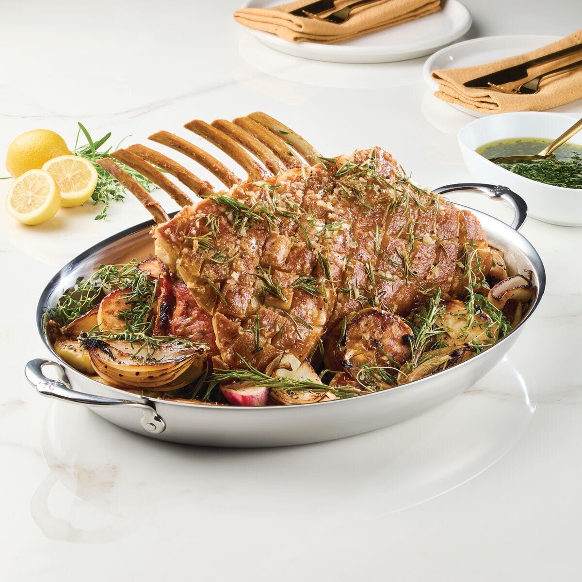 Hestan Provisions Stainless Steel Oval Au Gratin Dish 36cm - Image 4
