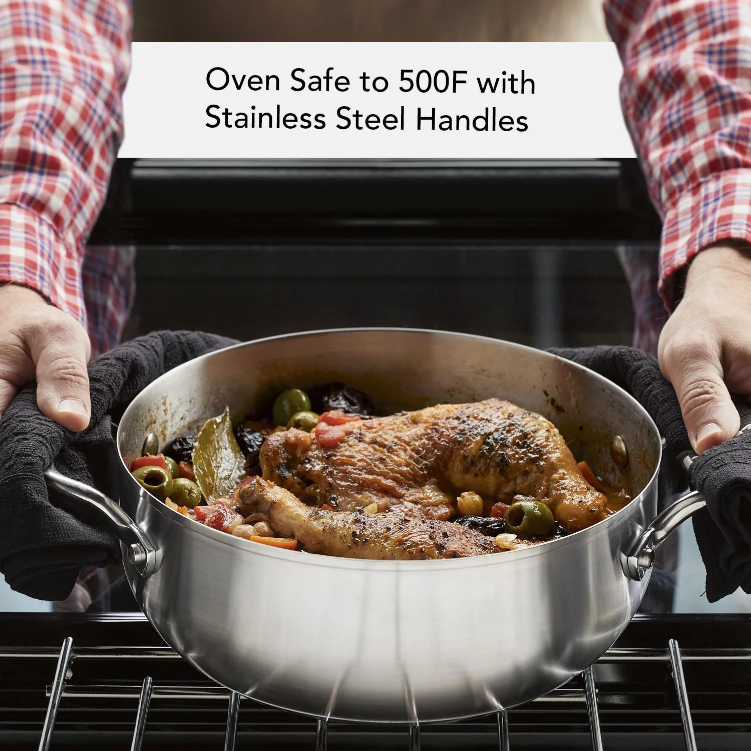 KitchenAid 3-Ply Base Stainless Steel Casserole with Lid, 4-Quart, Brushed Stainless Steel - Image 4