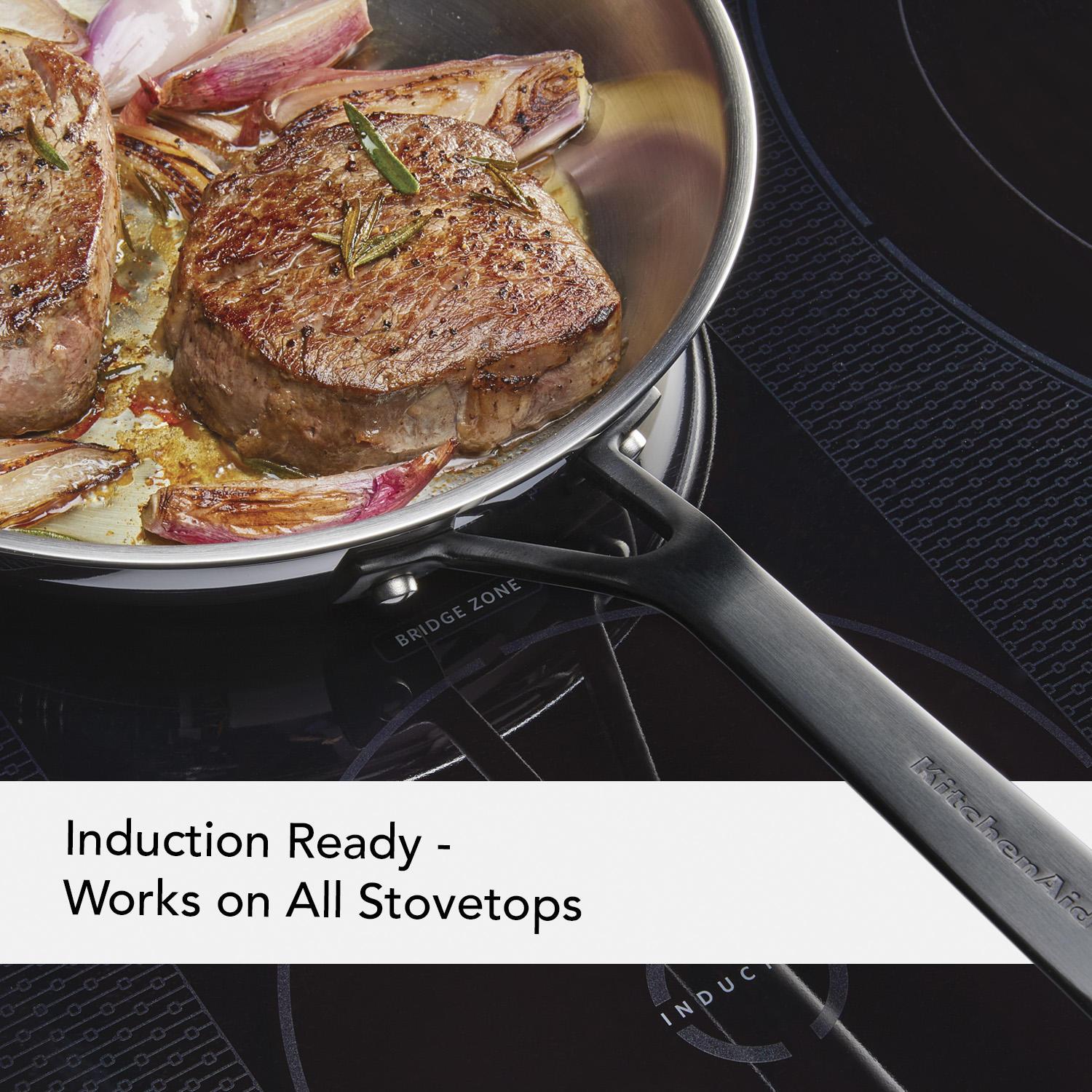KitchenAid 5-Ply Clad Stainless Steel Frying Pan, 12.25-Inch, Polished Stainless Steel - Image 3