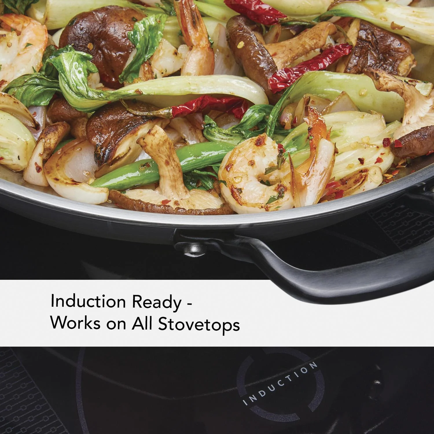 KitchenAid 5-Ply Clad Stainless Steel Wok, 15-Inch, Polished Stainless Steel - Image 4