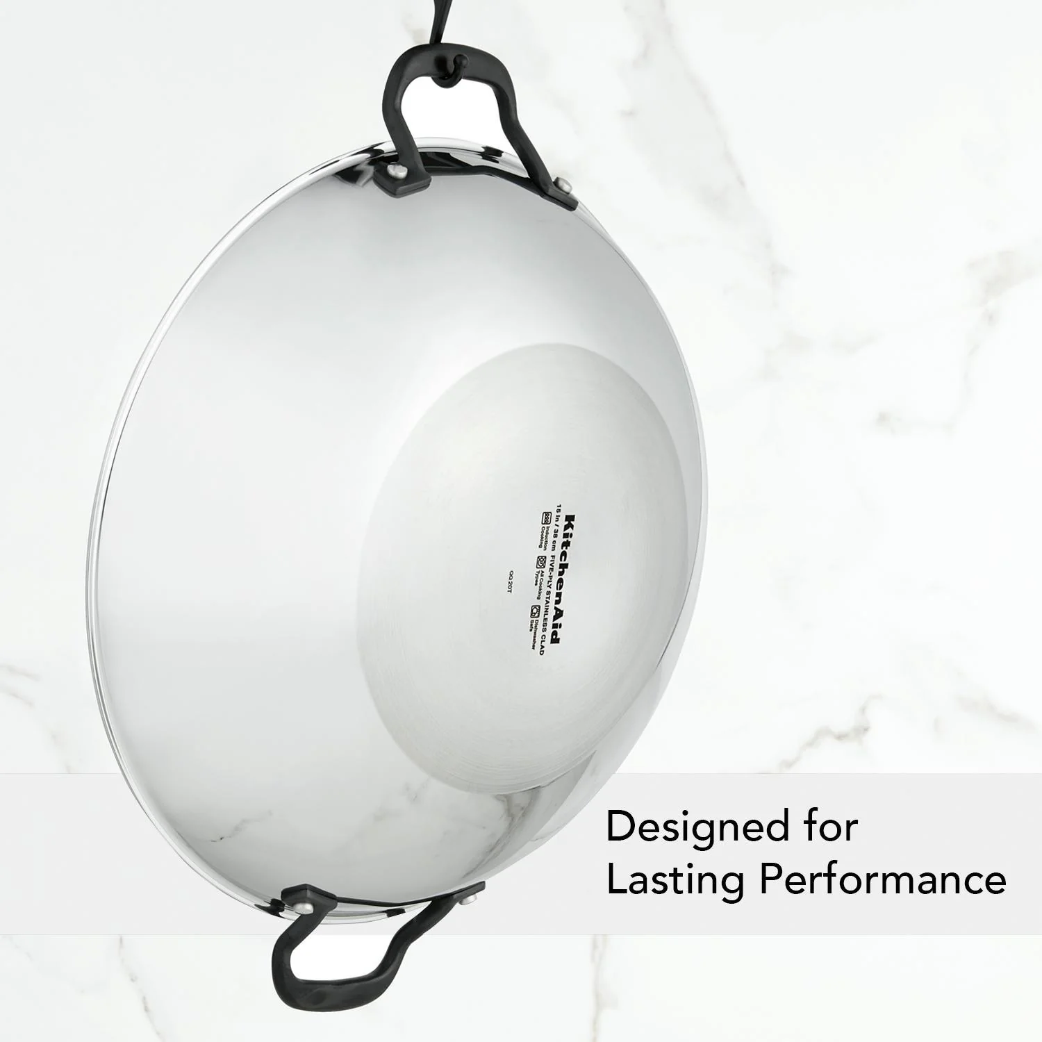 KitchenAid 5-Ply Clad Stainless Steel Wok, 15-Inch, Polished Stainless Steel - Image 5