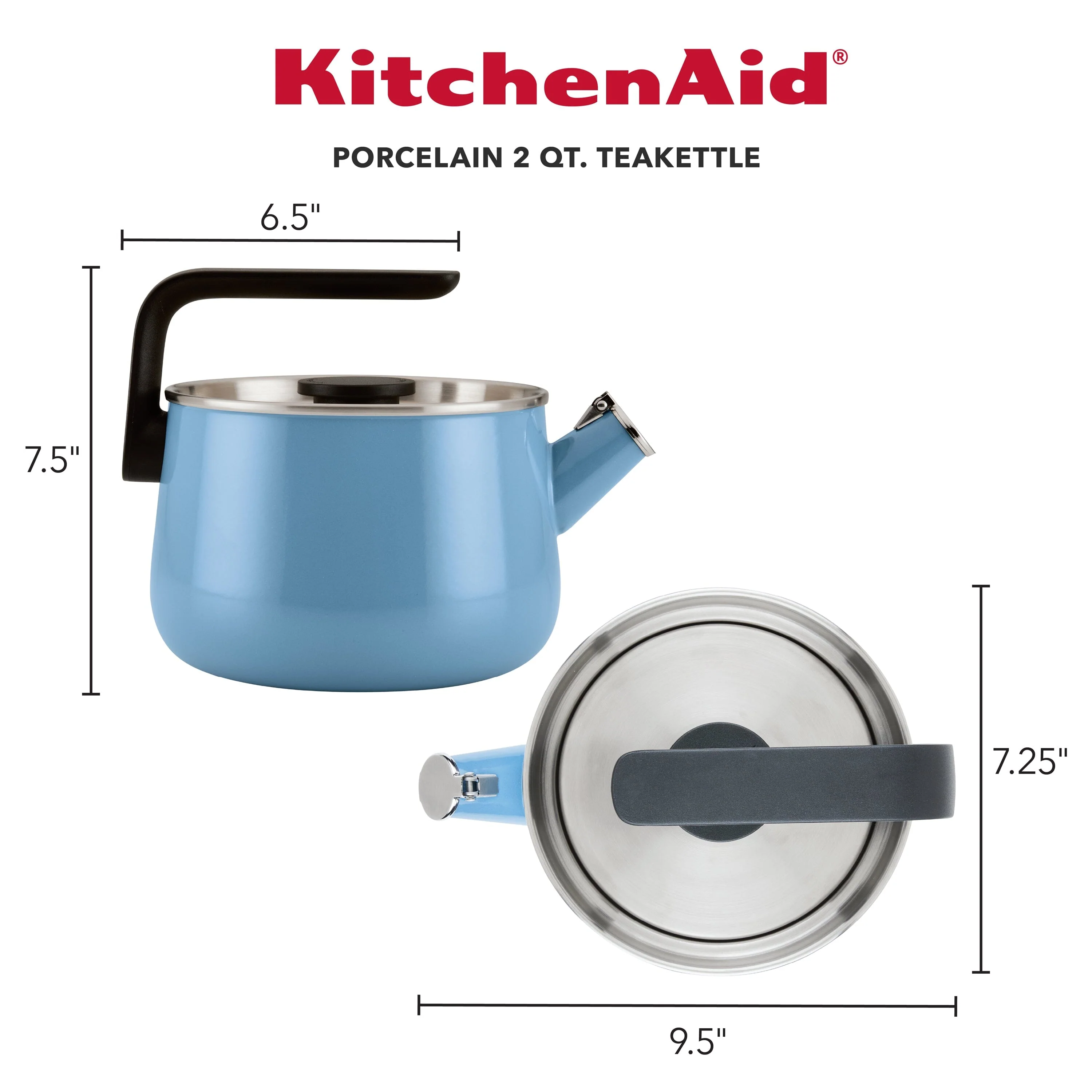 KitchenAid Enamel-On-Steel Kettle - 2Qt, blue velvet - Image 4