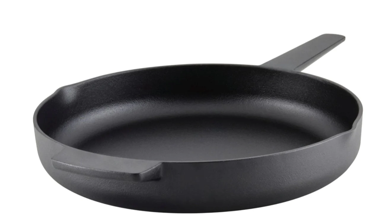 KitchenAid Seasoned Cast Iron Skillet, 12-Inch, Cast Iron Black