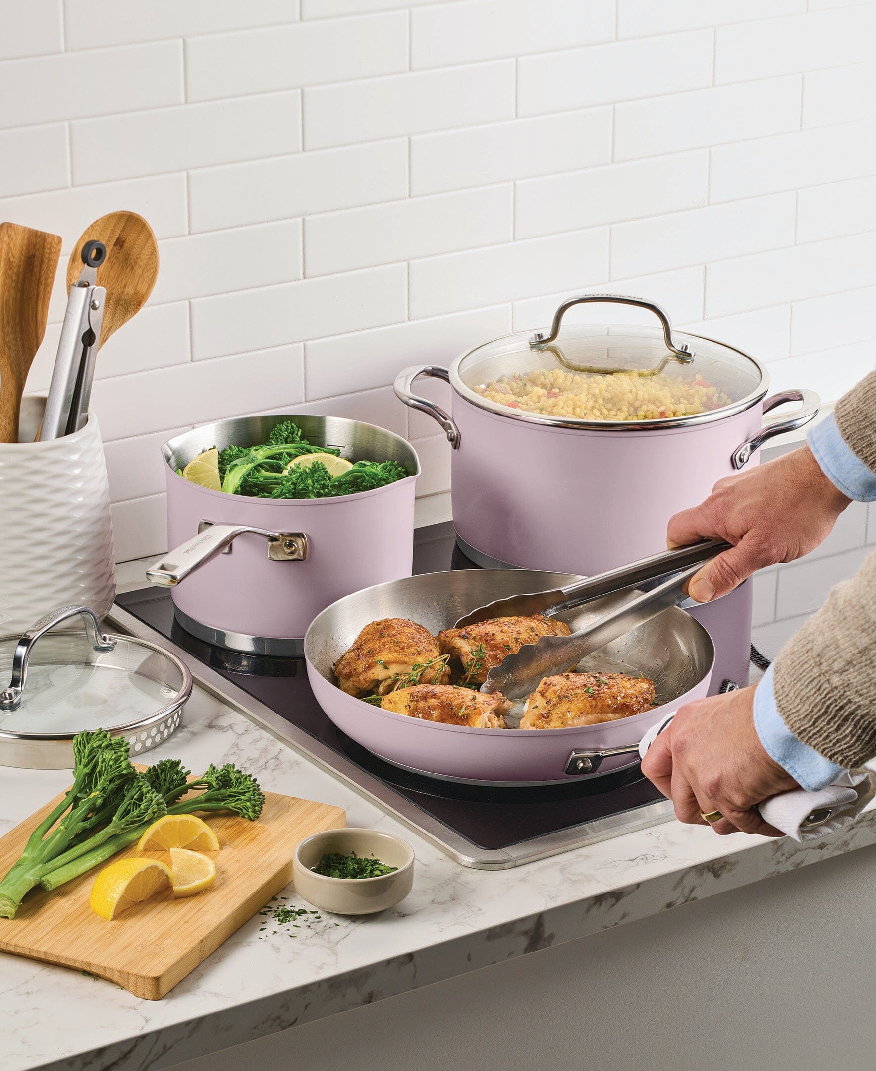 KitchenAid Stainless Steel 3-Ply Base 11-Piece Cookware Set - Image 3