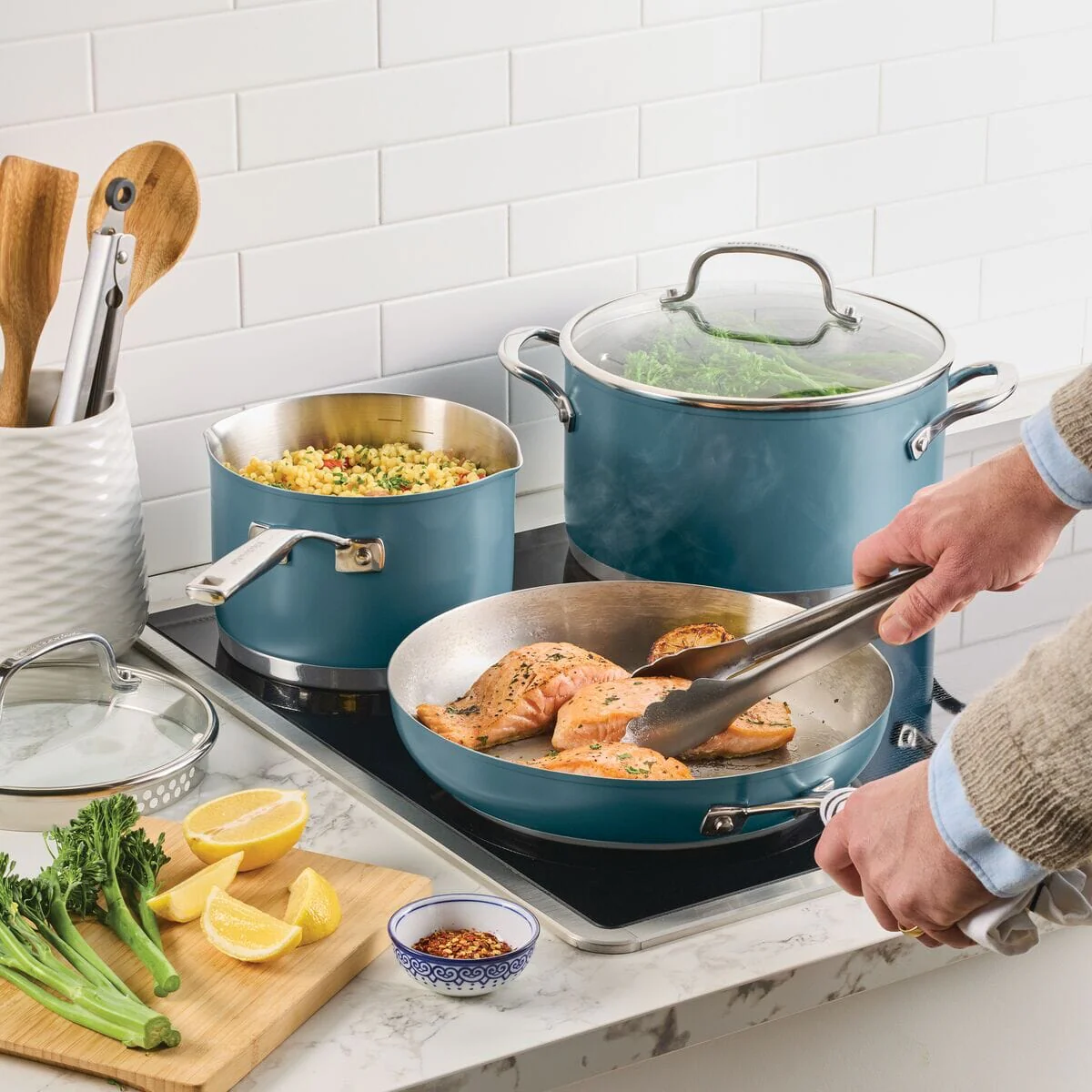 KitchenAid Stainless Steel 3-Ply Base 11-Piece Cookware Set - Image 5