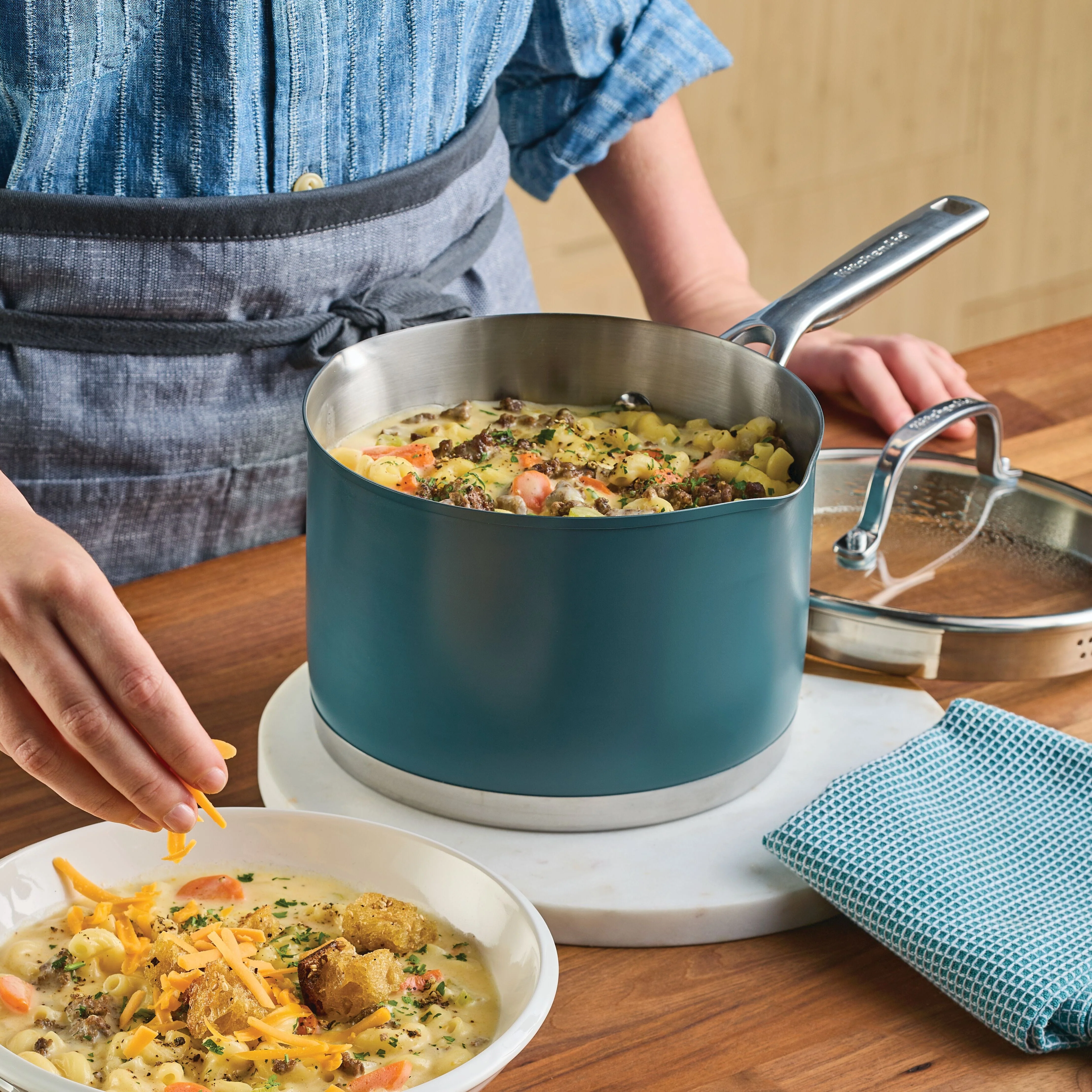 KitchenAid Stainless Steel 3-Ply Base 9-Piece Cookware Set - Image 3