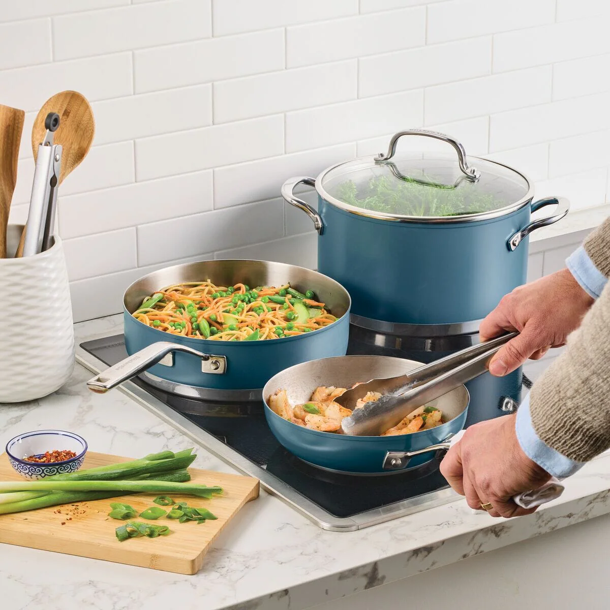 KitchenAid Stainless Steel 3-Ply Base 9-Piece Cookware Set - Image 5