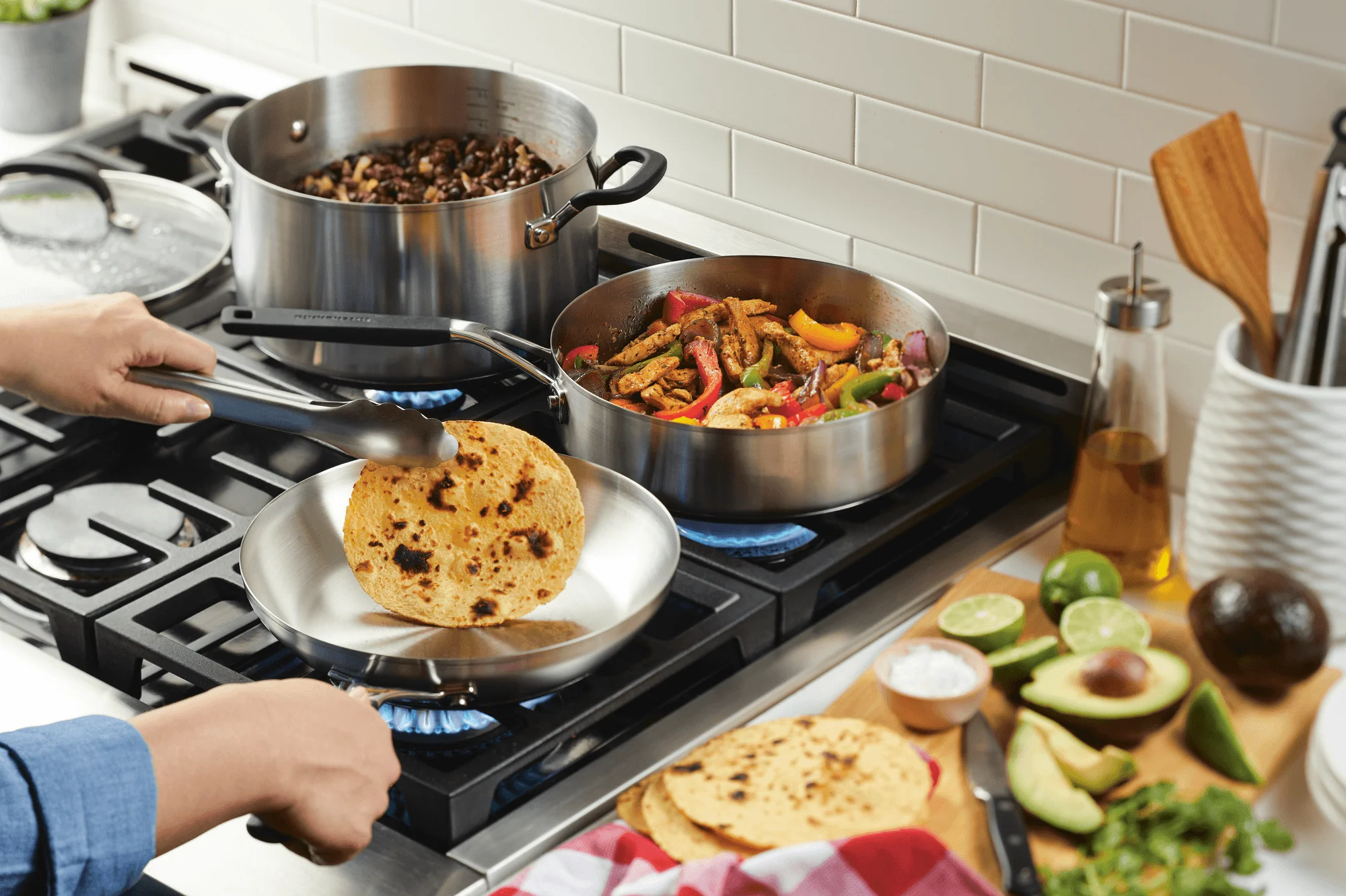 KitchenAid Stainless Steel Cookware Set, 10-Piece, Brushed Stainless Steel - Image 3