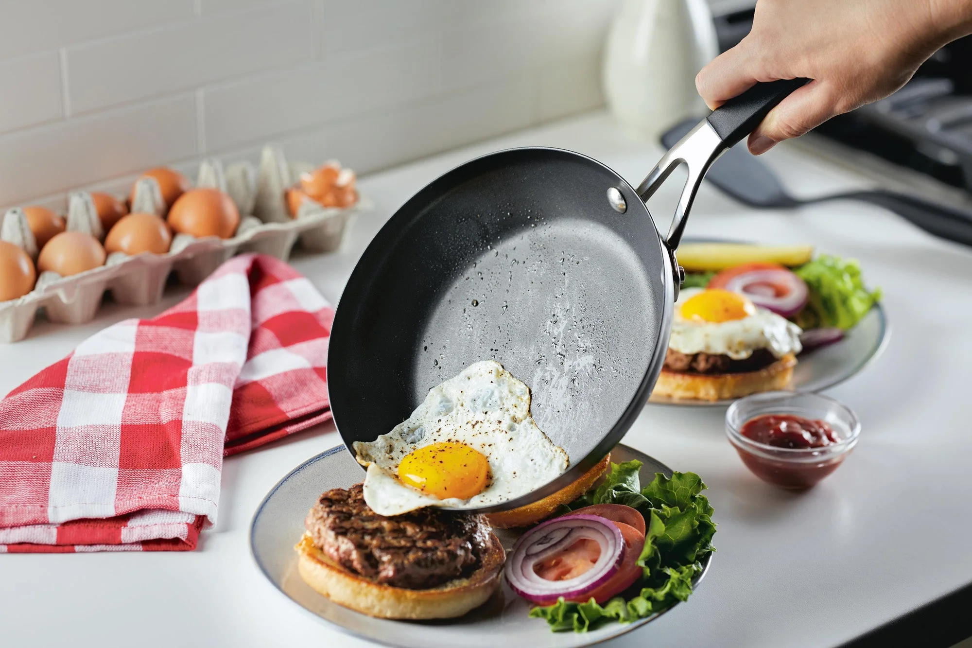 KitchenAid Stainless Steel Nonstick Frying Pan, 8-Inch, Brushed Stainless Steel - Image 4