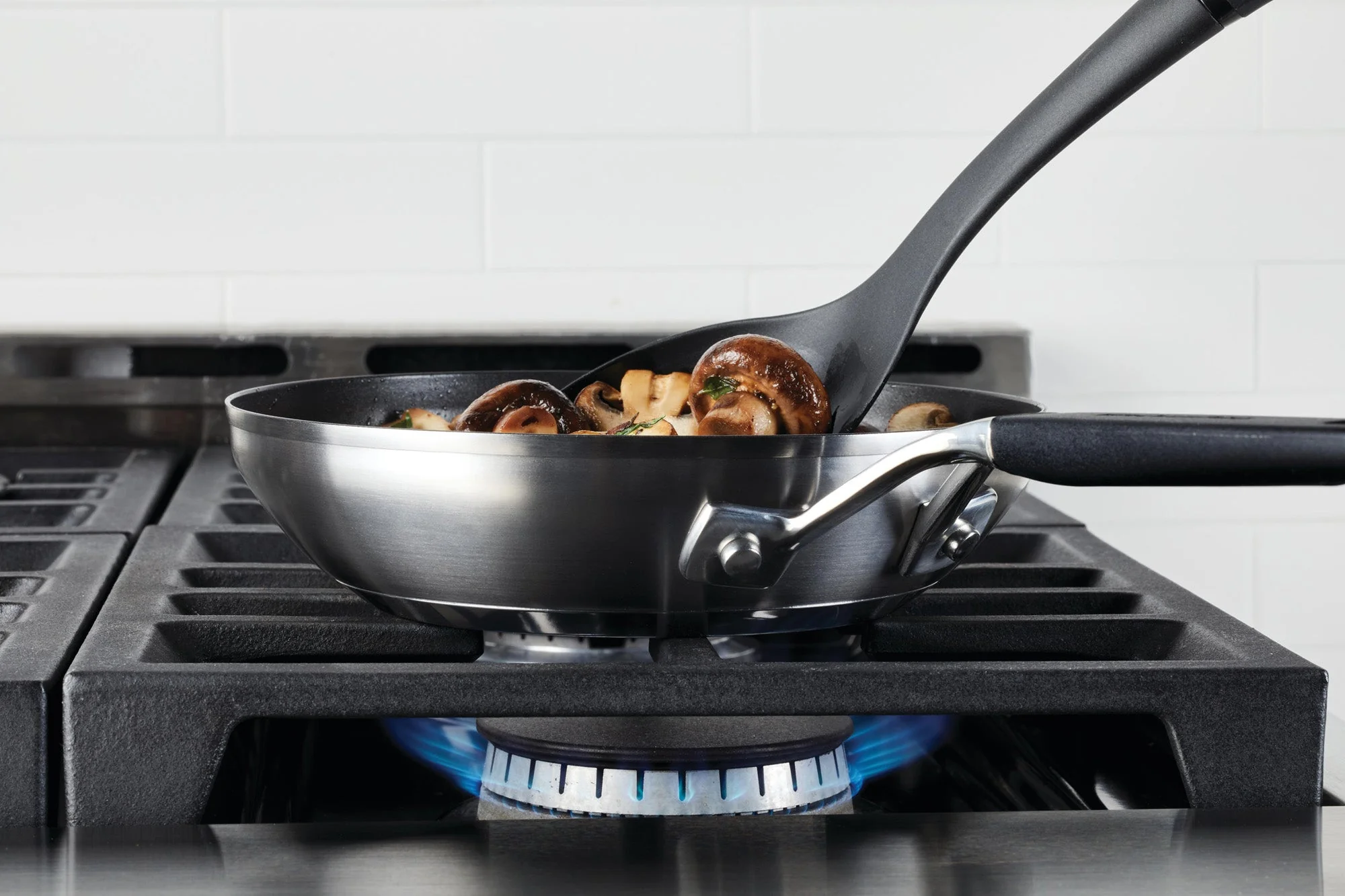 KitchenAid Stainless Steel Nonstick Frying Pan Set, 2-Piece, Brushed Stainless Steel - Image 7