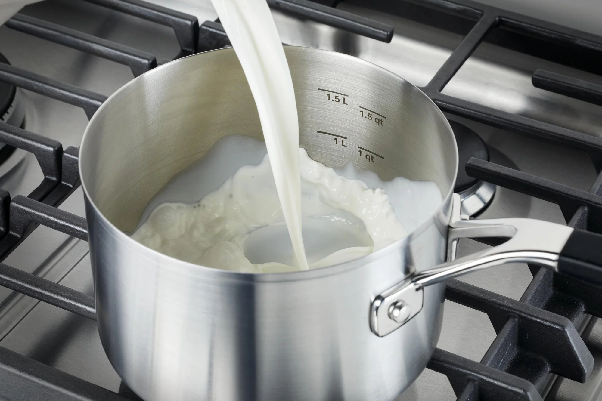 KitchenAid Stainless Steel Saucepan with Measuring Marks and Lid, 2-Quart, Brushed Stainless Steel - Image 5