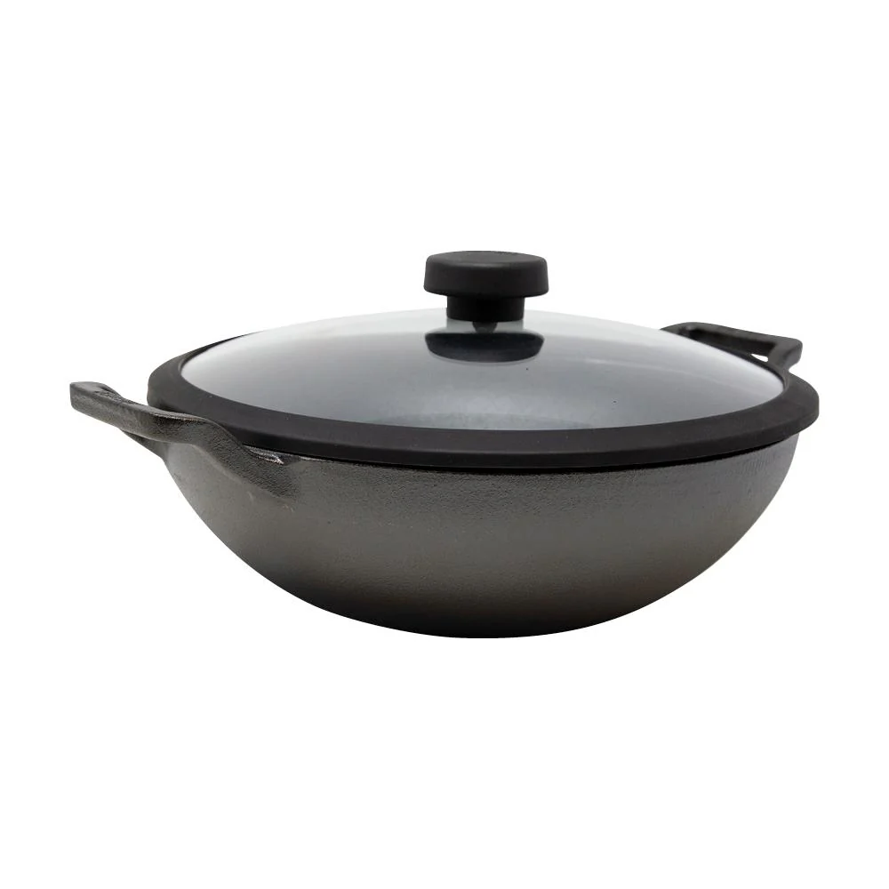 Meyer Cast Iron 26cm/3L Kadai with lid - Image 3