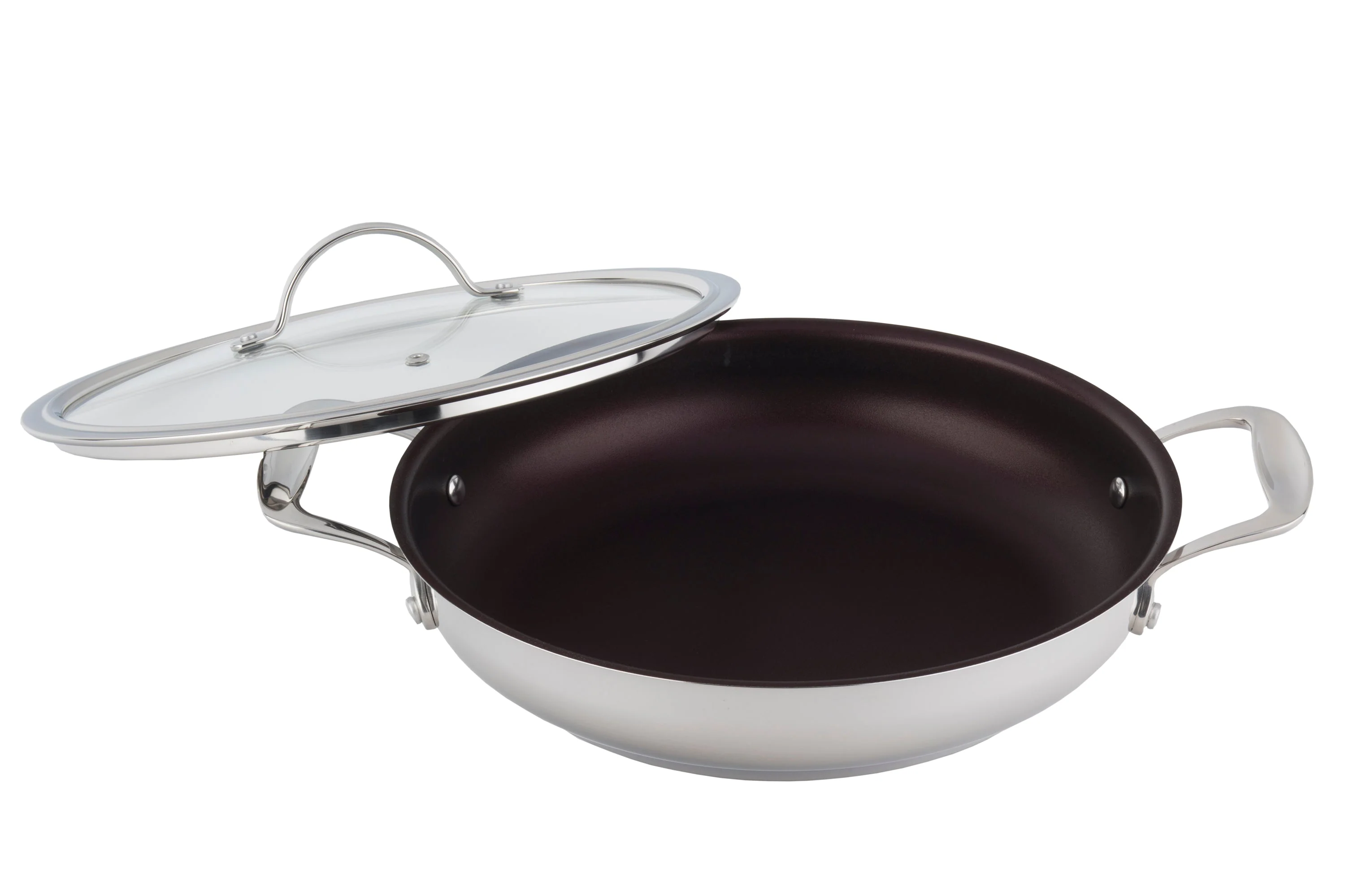 Meyer Confederation Stainless Steel 28cm Everyday Pan Non Stick Skillet with cover, Made in Canada