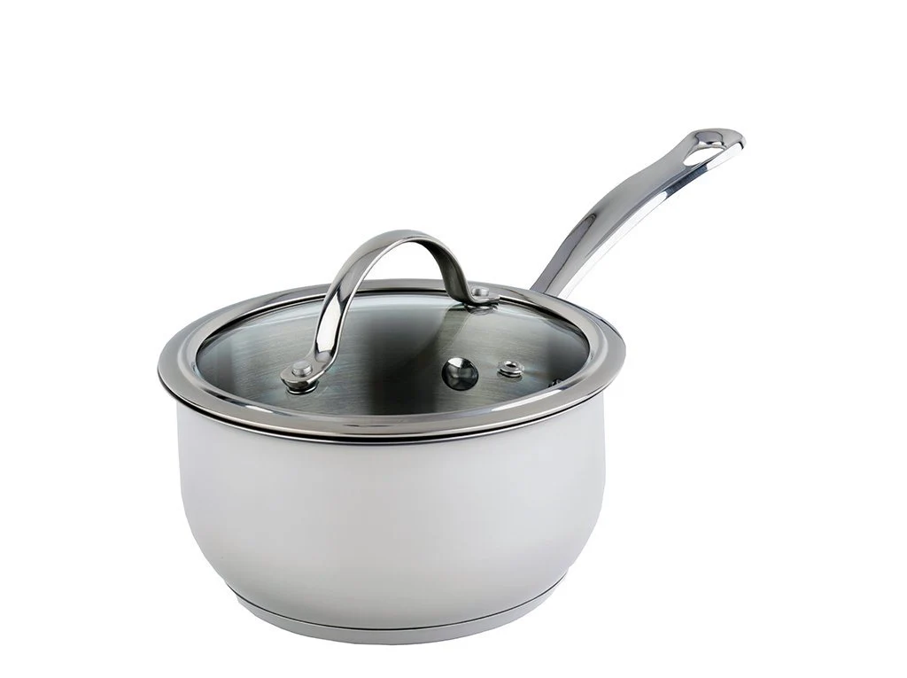 Meyer Nouvelle Stainless Steel 1.5L Saucepan with tempered glass lid, Made in Canada
