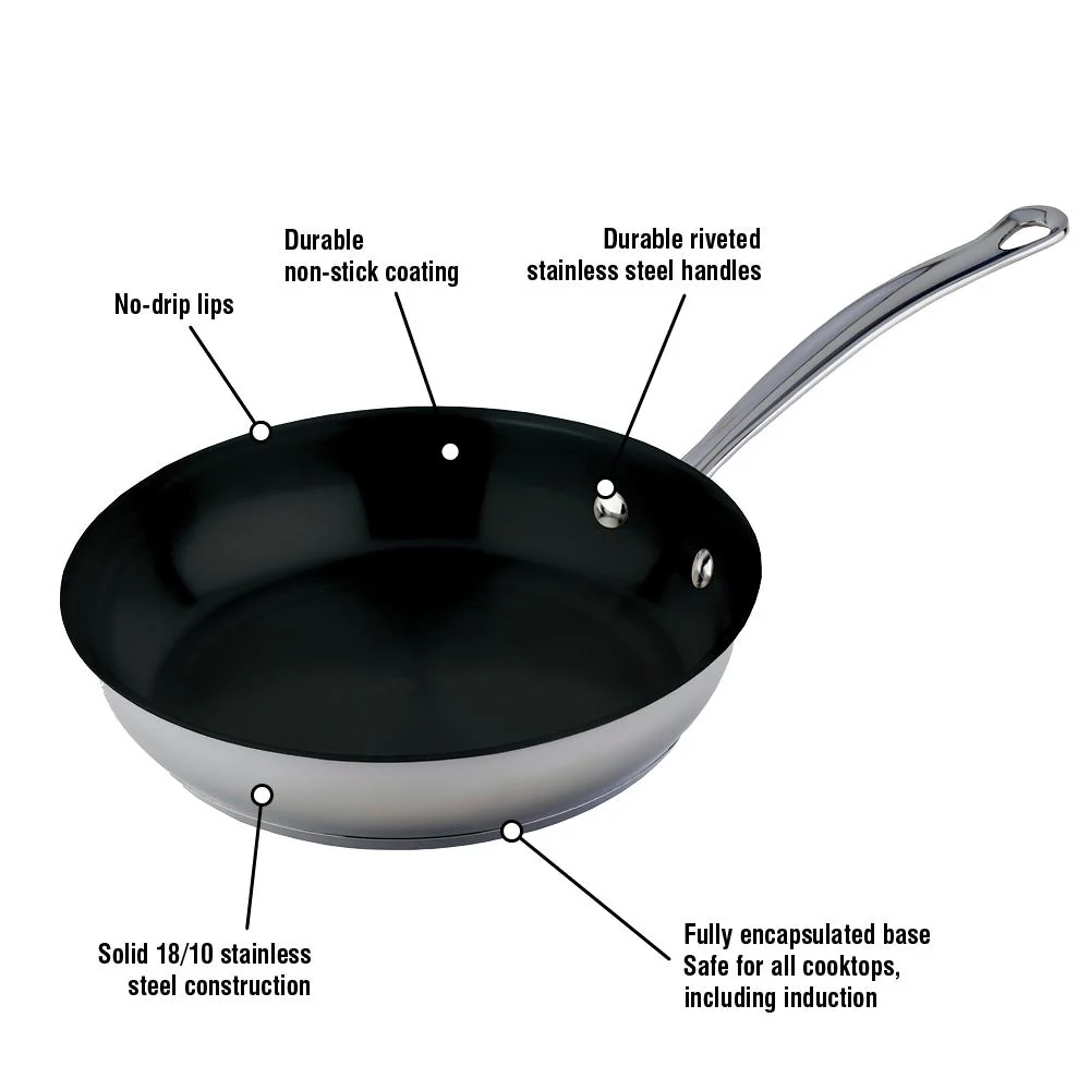 Meyer Nouvelle Stainless Steel 20cm/8" NonStick Frying Pan Skillet, Made in Canada - Image 2