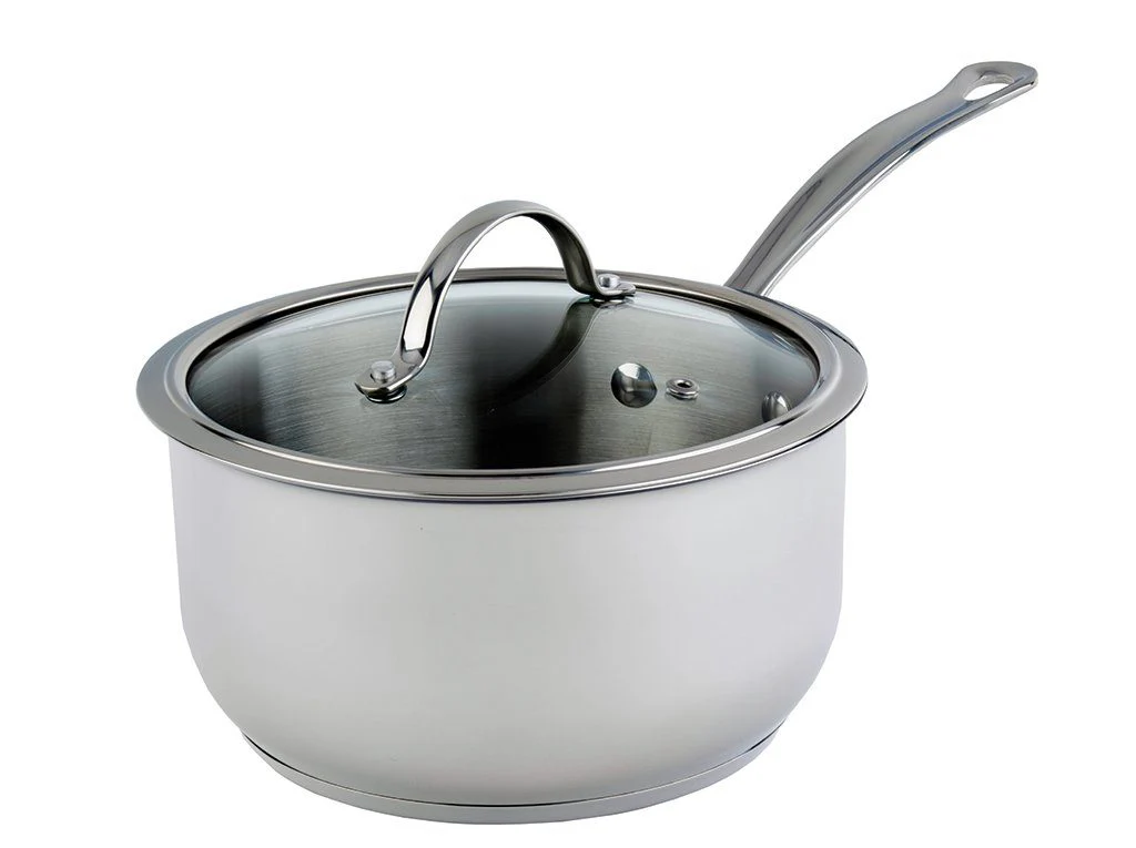 Meyer Nouvelle Stainless Steel 3.2L Saucepan with tempered glass lid, Made in Canada