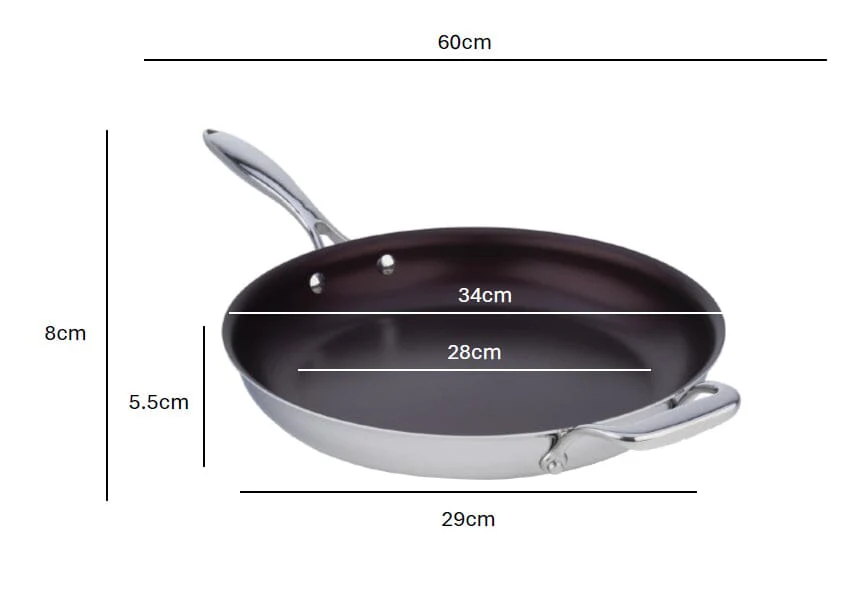 Meyer SuperSteel Stainless Steel 32cm/12.5" Non Stick Fry Pan Skillet Made in Canada - Image 2