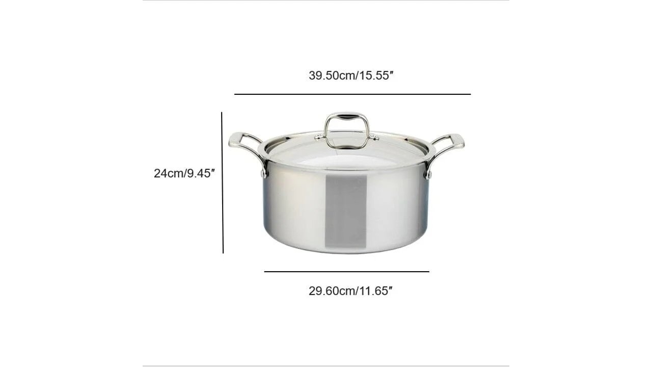 Meyer SuperSteel Tri-Ply Clad Stainless Steel 9L Dutch Oven with cover, Made in Canada - Image 7
