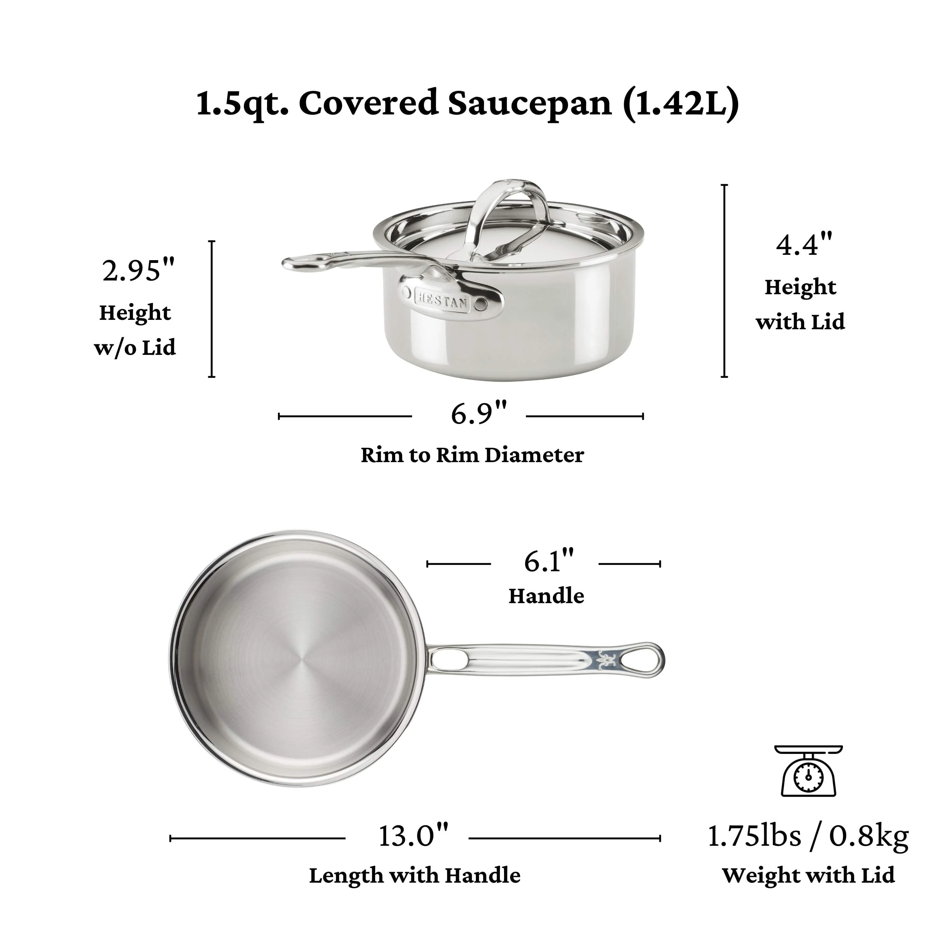 Hestan ProBond® Luxe 10-Piece Professional Clad Stainless Steel Cookware Set - Image 7