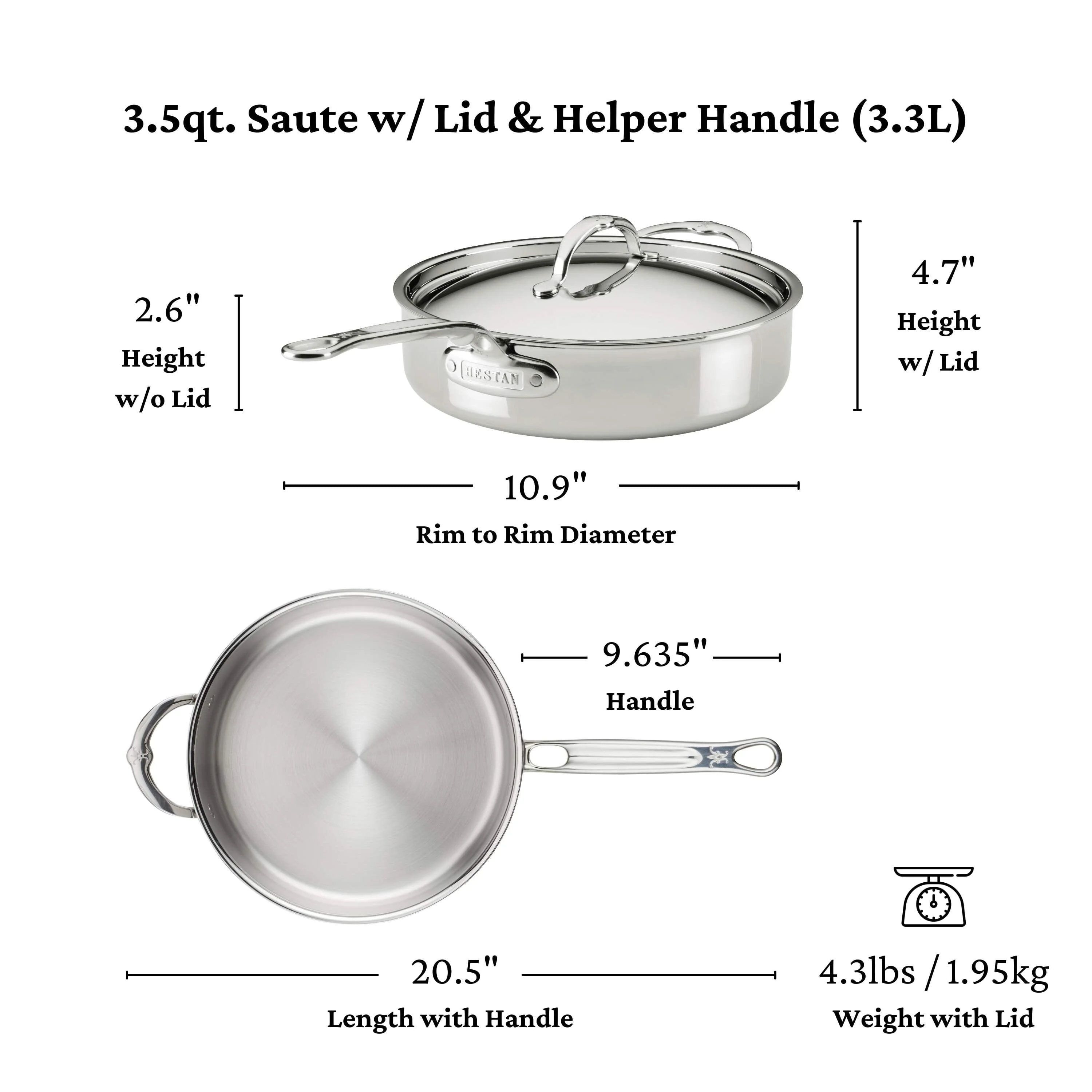 Hestan ProBond® Luxe 10-Piece Professional Clad Stainless Steel Cookware Set - Image 9