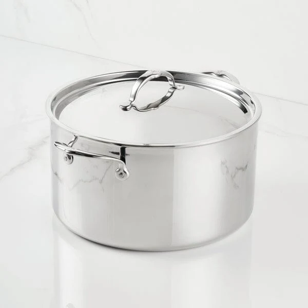 Hestan ProBond® Luxe 12-Quart Polished Professional Clad Stainless Steel Stock Pot with Lid