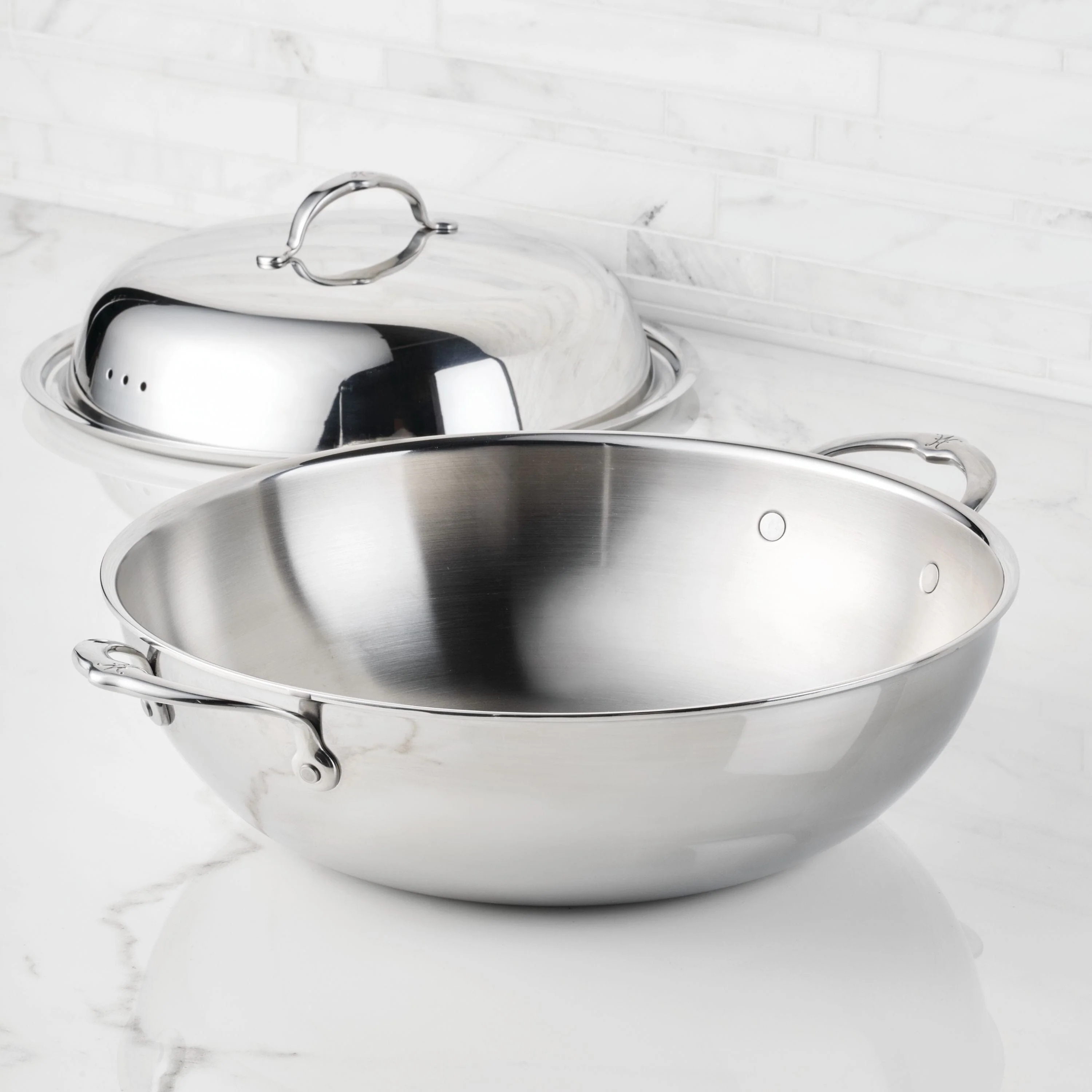 Hestan ProBond® Luxe 14" Professional Clad Stainless Steel Wok with Dome Lid