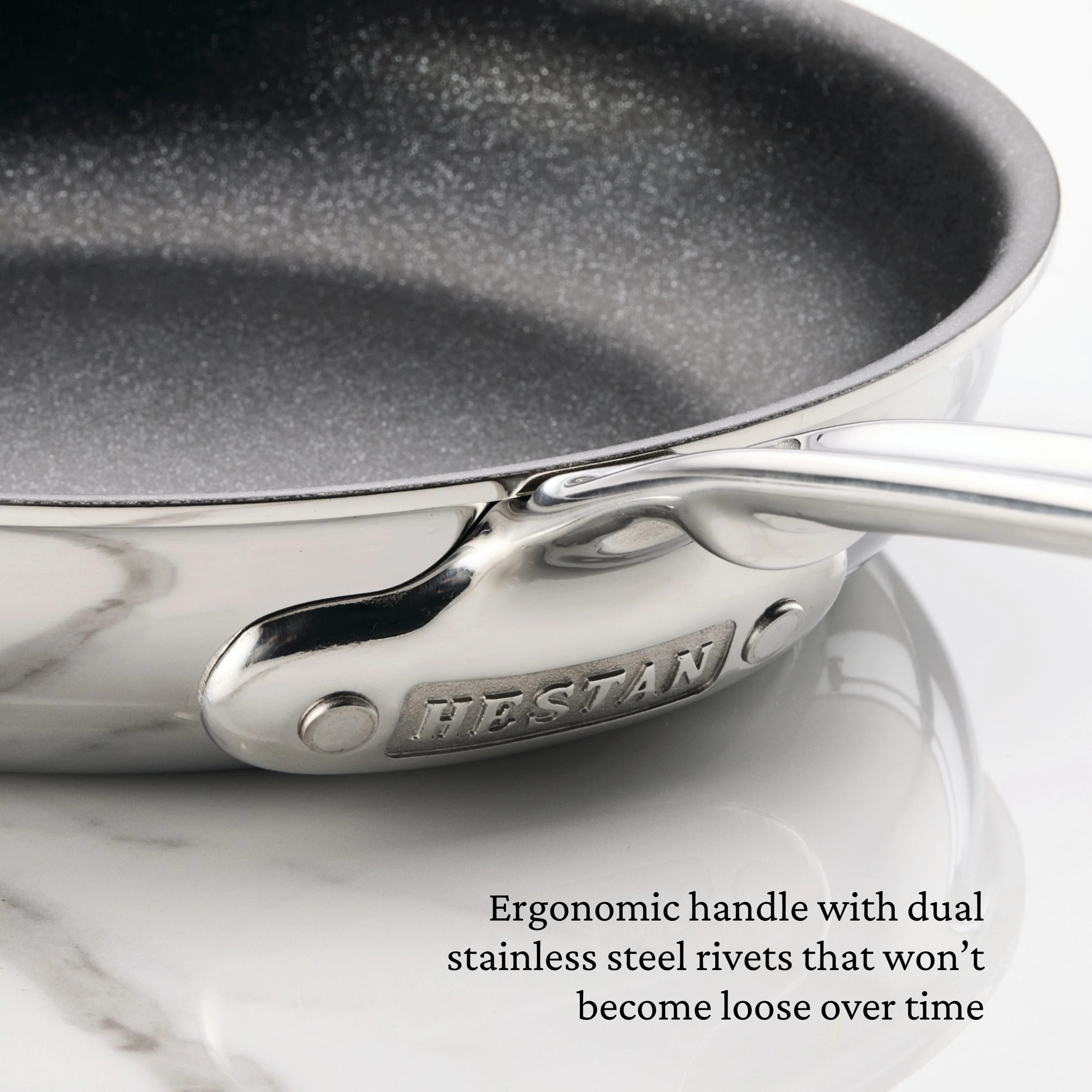 Hestan ProBond® Luxe 2-Piece Professional Clad Stainless Steel Skillet Set with TITUM® Nonstick (8.5 & 11-Inch) - Image 7