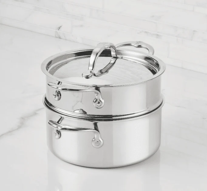 Hestan ProBond® Luxe 3-Quart Polished Professional Clad Stainless Steel Soup Pot and Steamer Insert Set