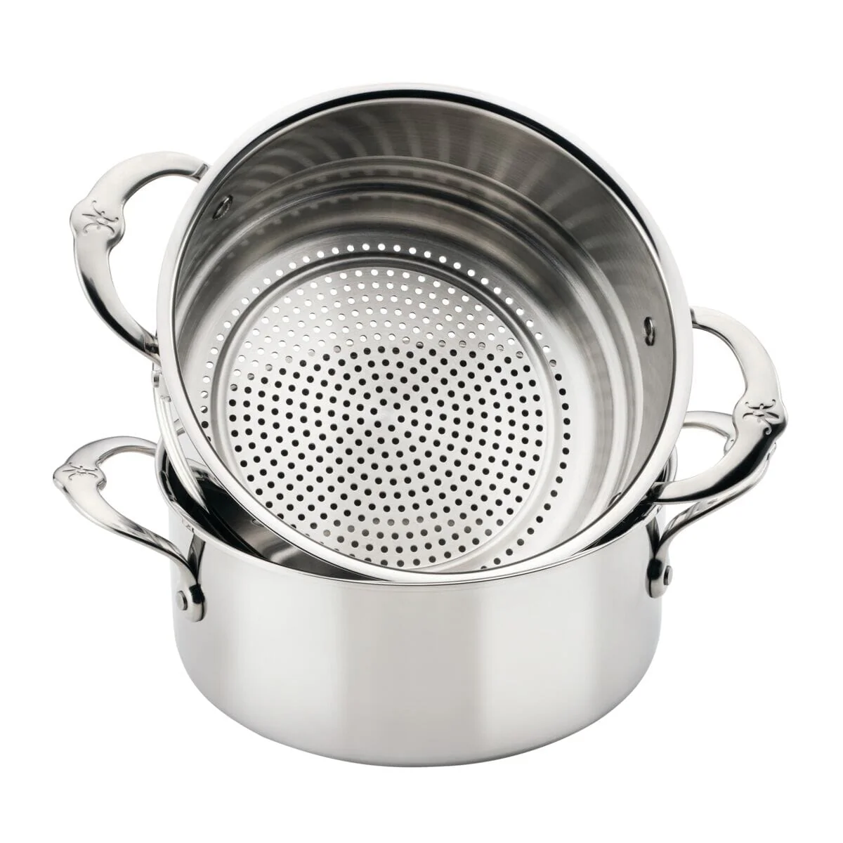 Hestan ProBond® Luxe 3-Quart Polished Professional Clad Stainless Steel Soup Pot and Steamer Insert Set - Image 2
