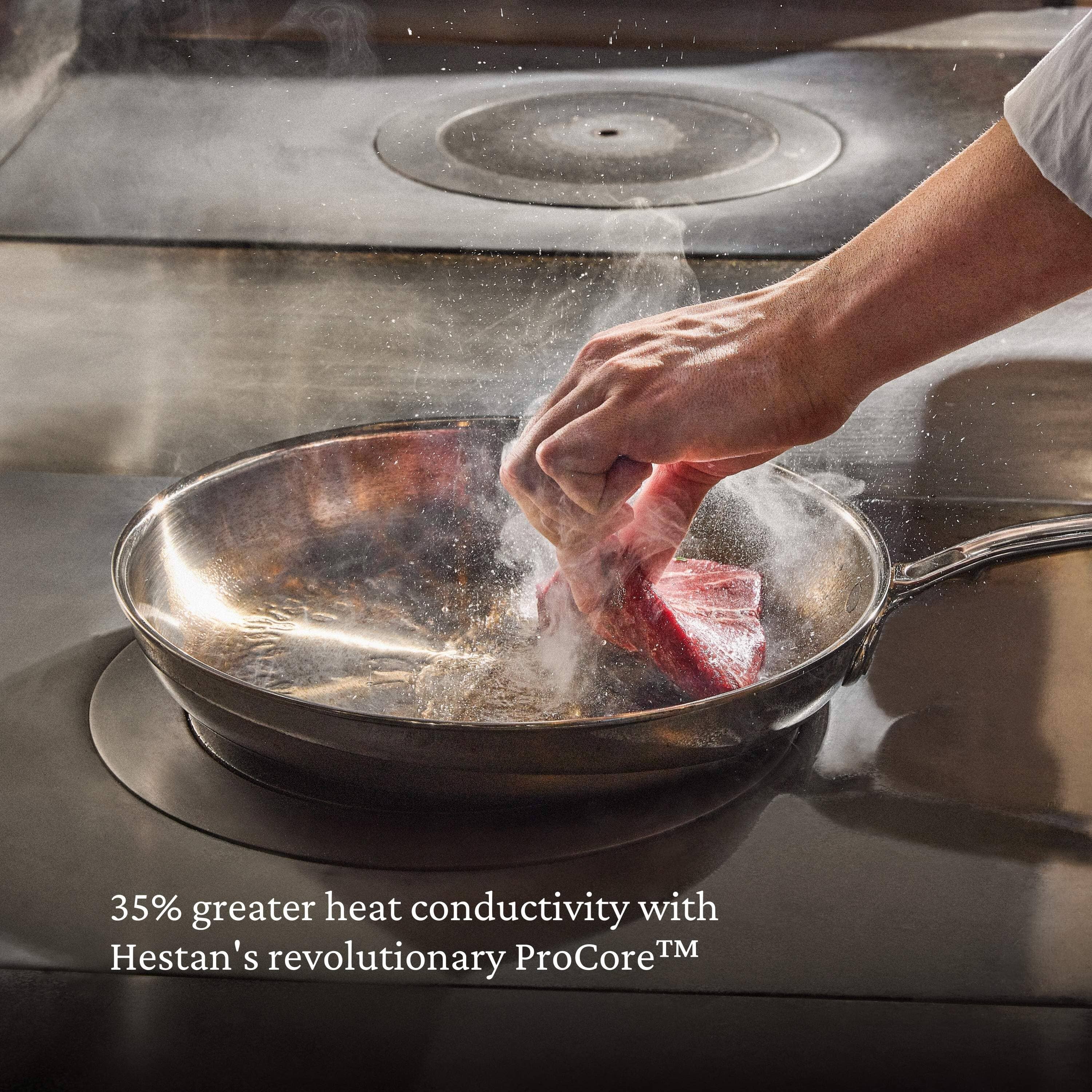Hestan ProBond® Luxe 5-Piece Professional Clad Stainless Steel Cookware Set (8.5”skillet, 3qt saucepans, and 3.5qt sauté) - Image 11