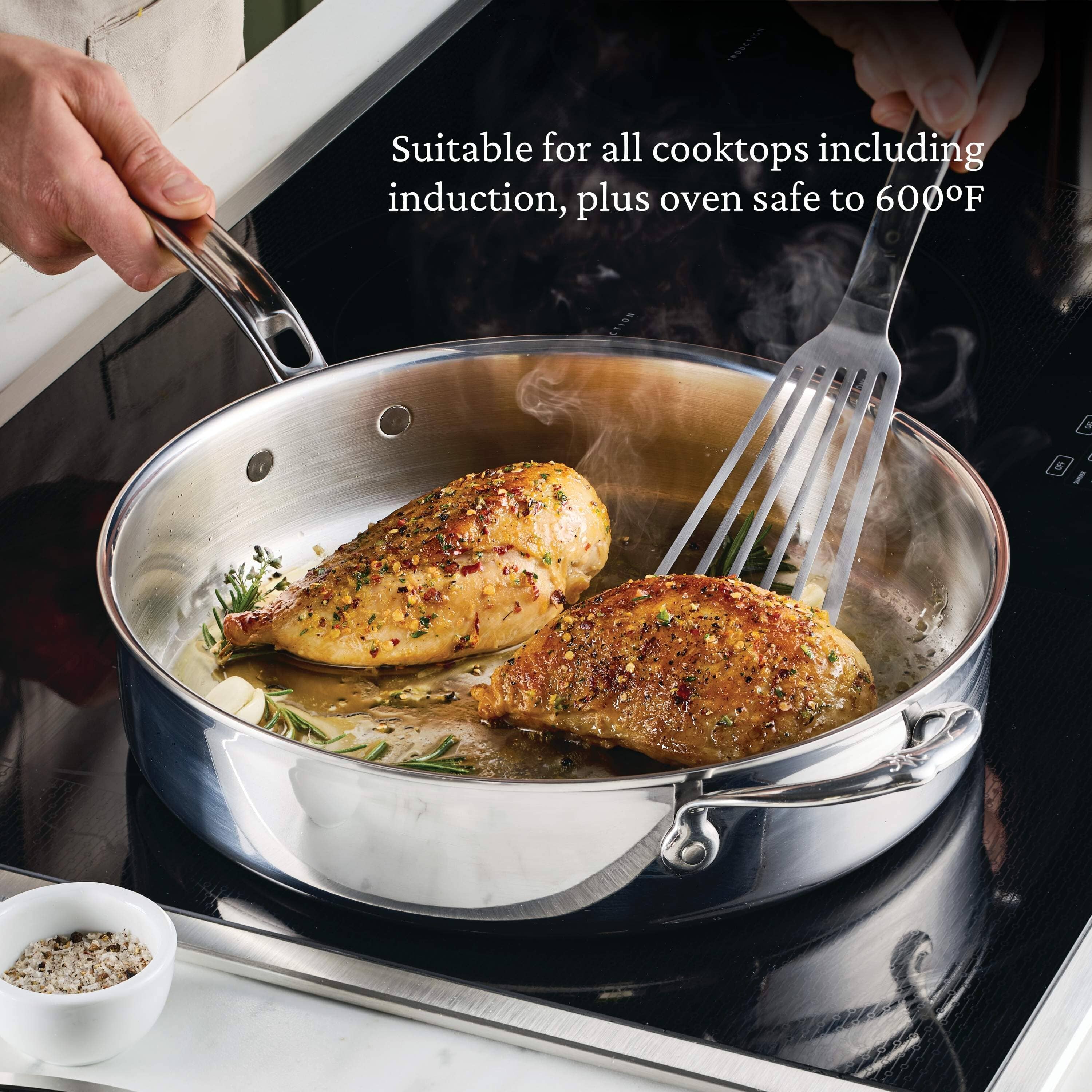 Hestan ProBond® Luxe 5-Piece Professional Clad Stainless Steel Cookware Set (8.5”skillet, 3qt saucepans, and 3.5qt sauté) - Image 2