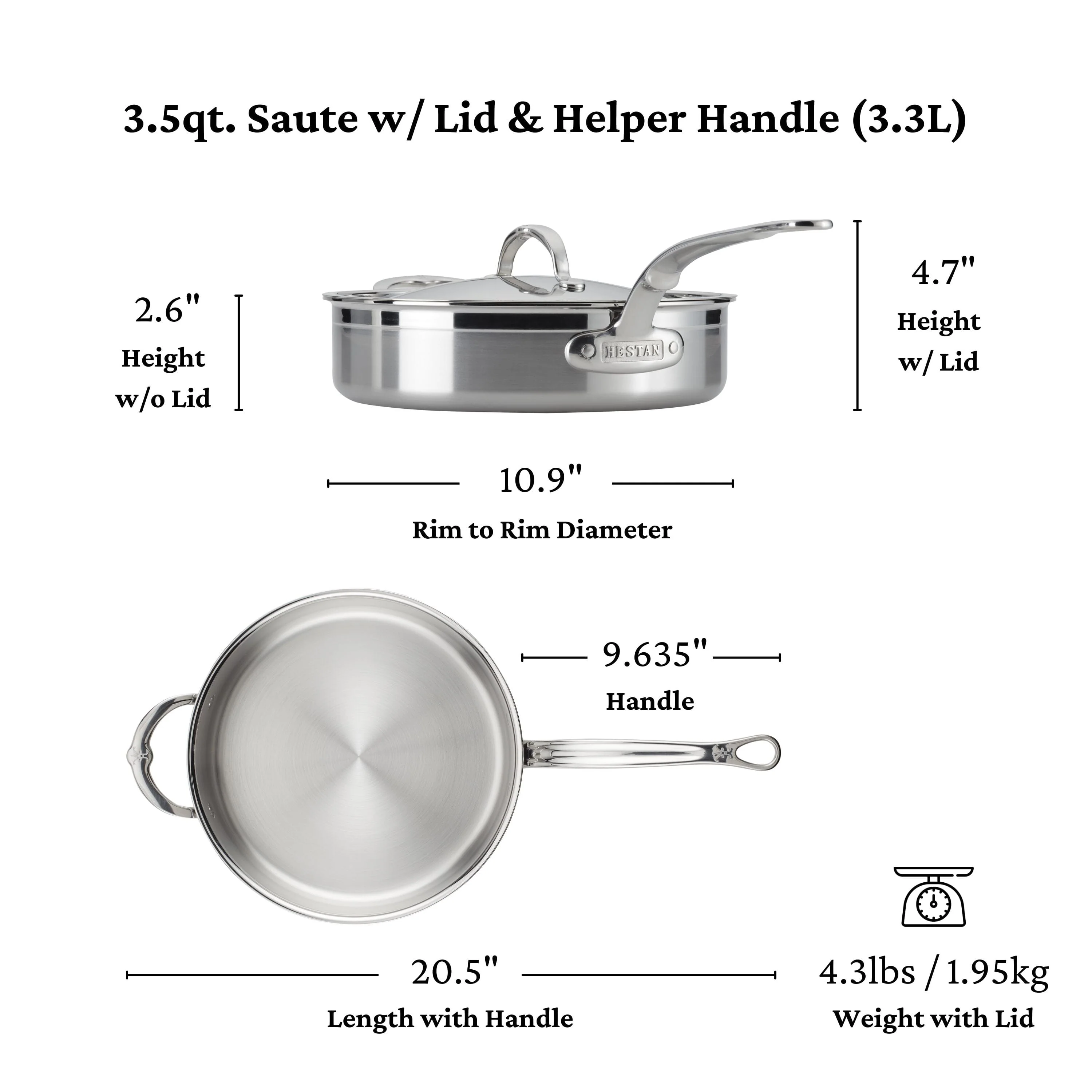 Hestan Professional Clad Stainless Steel Sauté Pans - Image 9